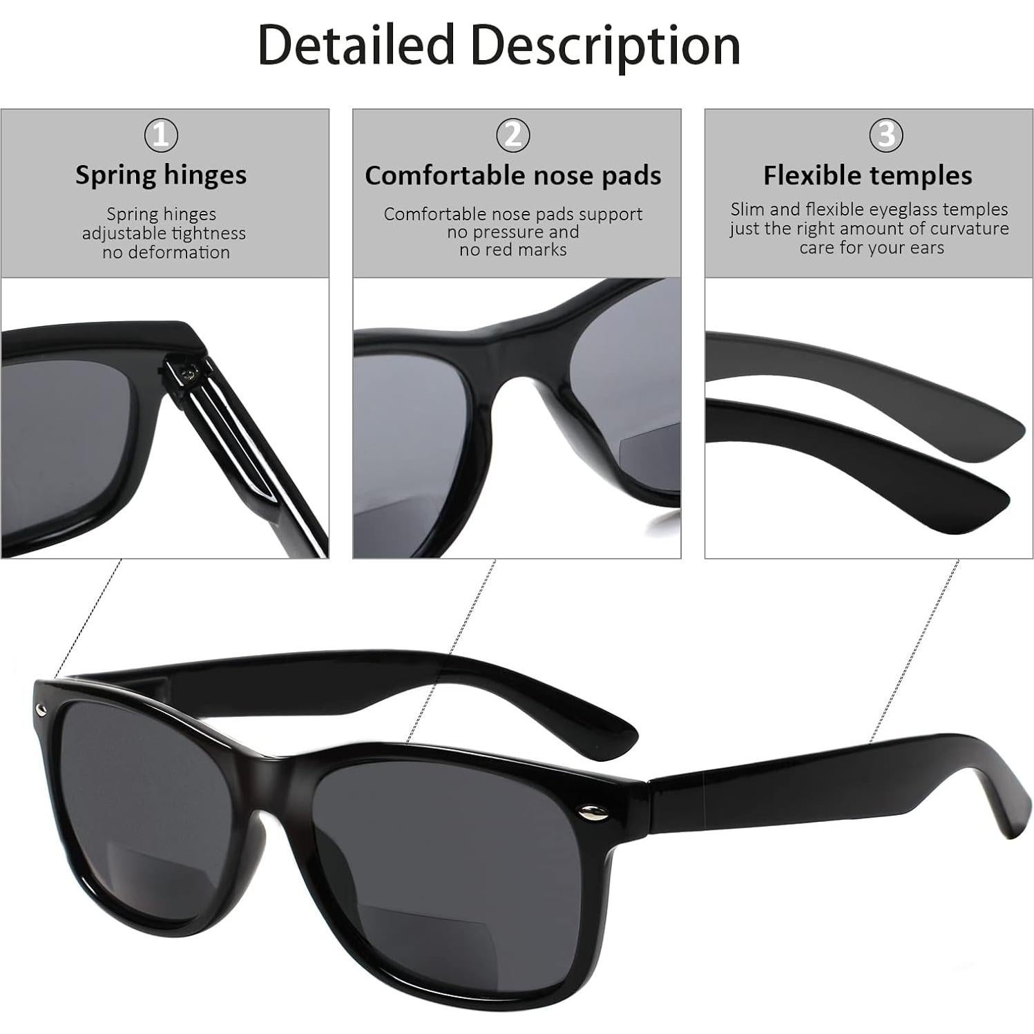 Paquete de 4 Gafas Bifocales de Lectura Grises 1.5x