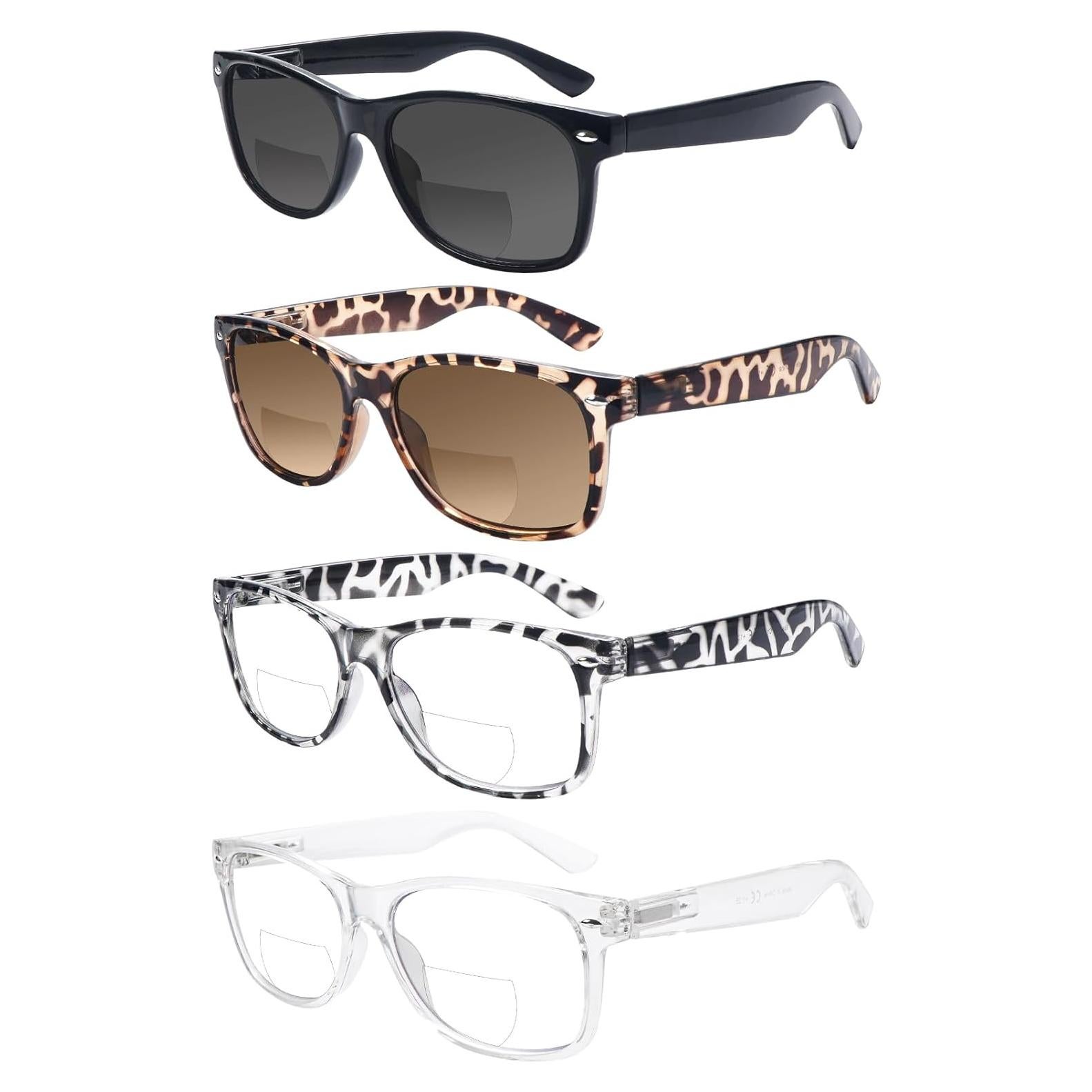 Paquete de 4 Gafas de Sol Bifocales 2.5x Unisex