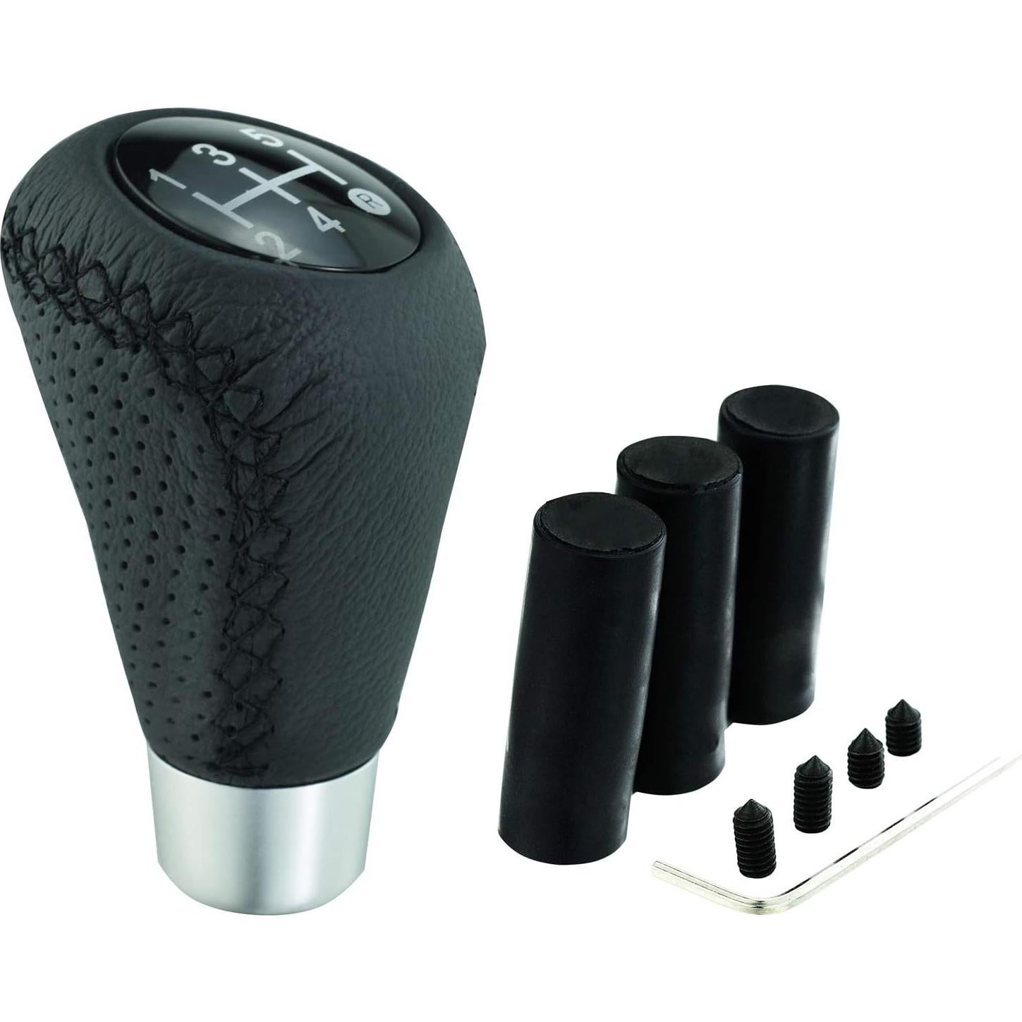 Perilla de Cambios Abfer 5 Velocidades Cuero Negro 88.65 mm