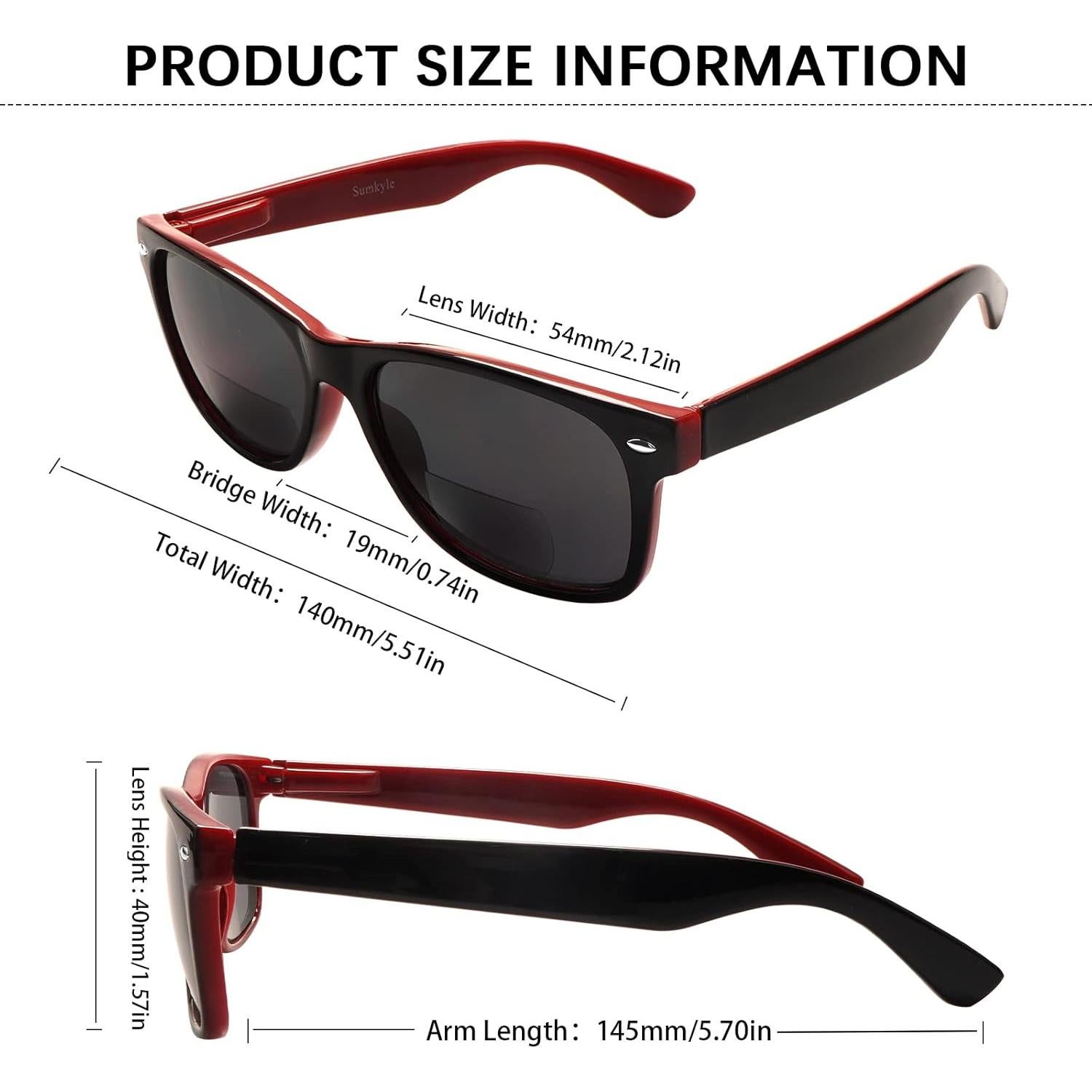 Paquete de 4 Gafas Bifocales de Lectura Grises 2.5