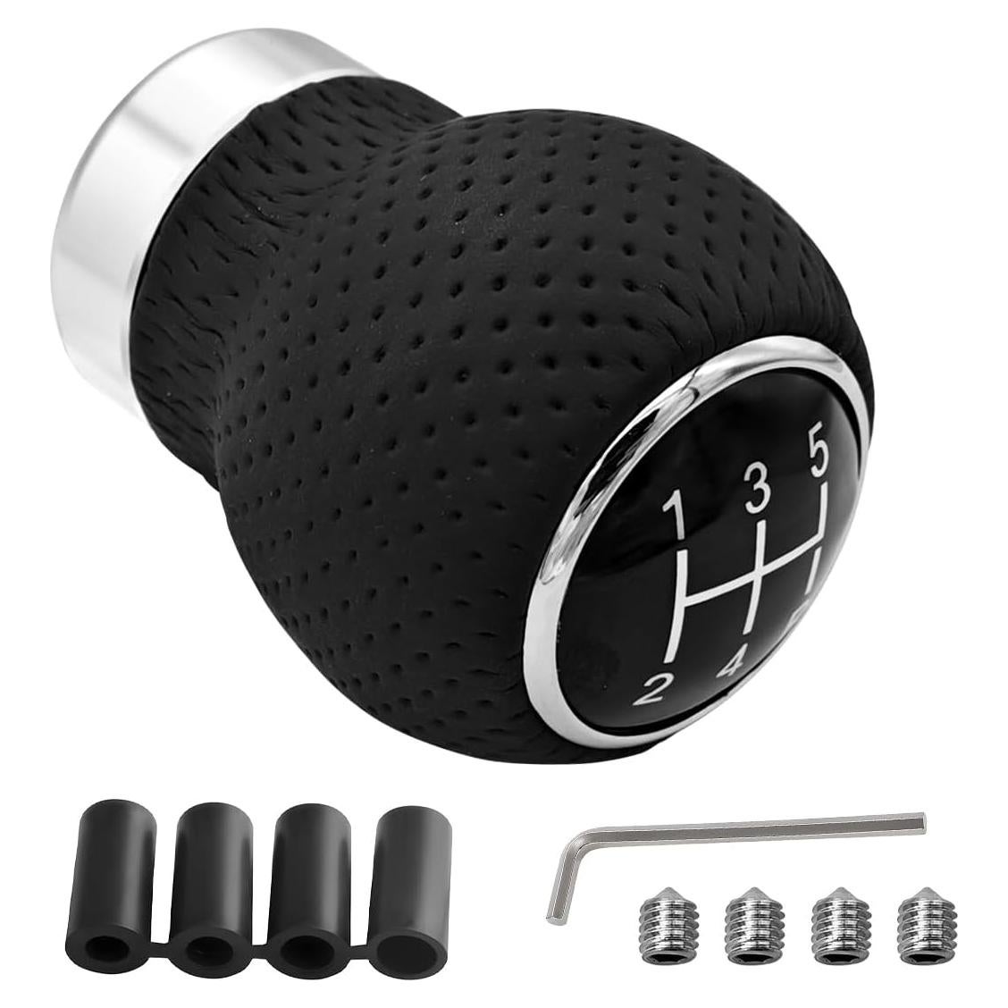 Perilla de Cambio Manual Bittwee 5 Velocidades Cuero Negro