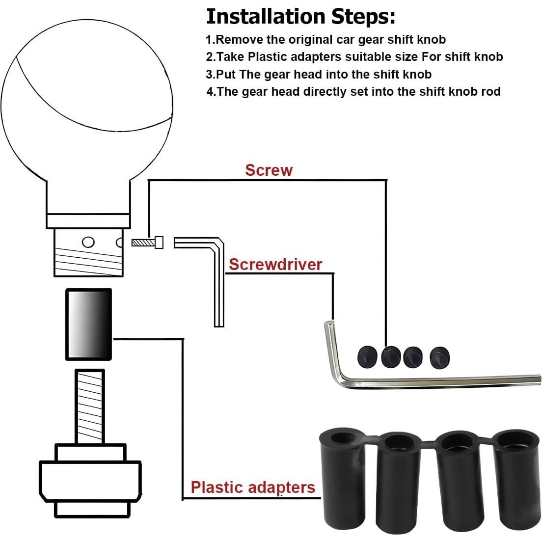 Perilla de Cambio Manual Bittwee 5 Velocidades Cuero Negro