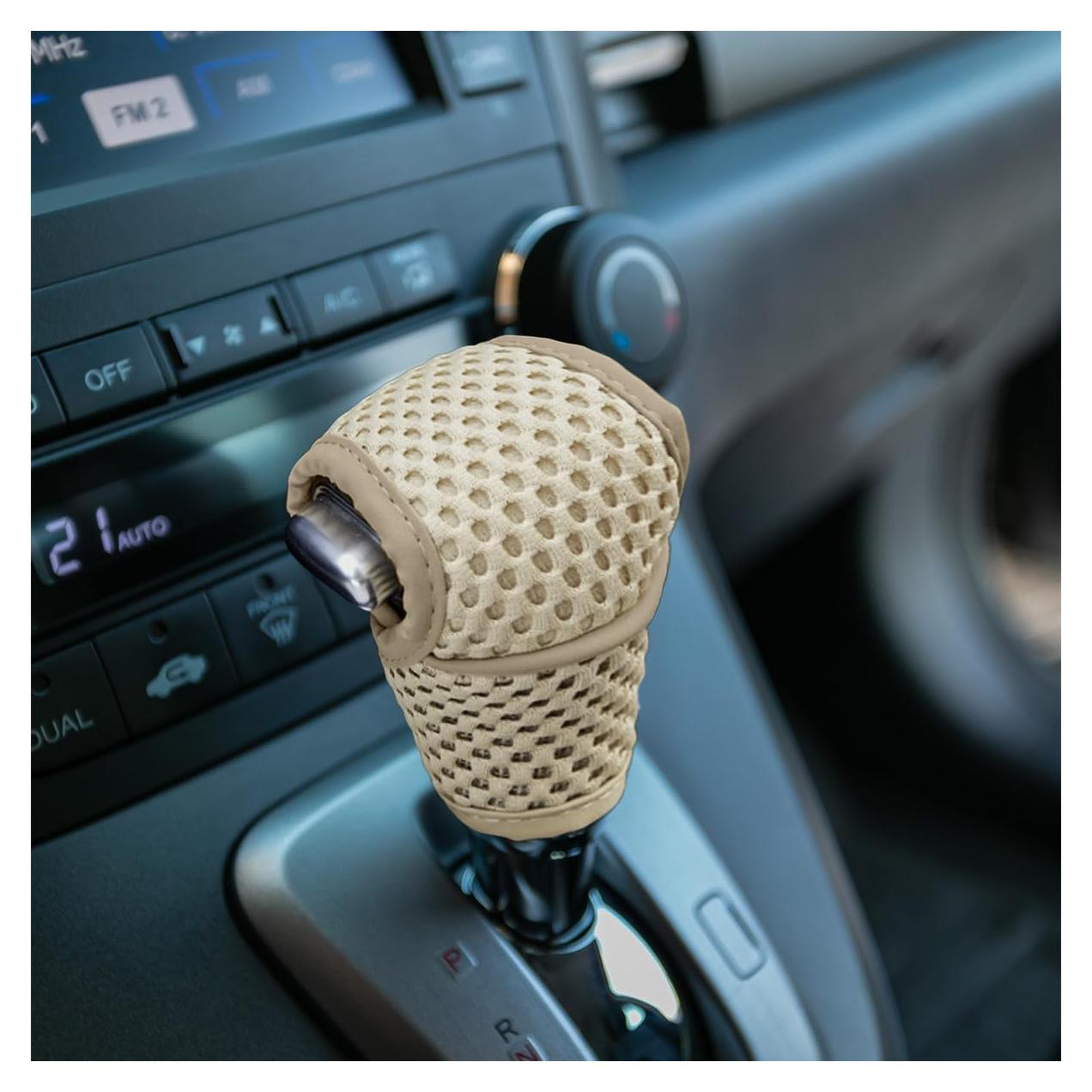 Cubierta de Pomo de Cambio de Marcha KITUREK Beige Cuero