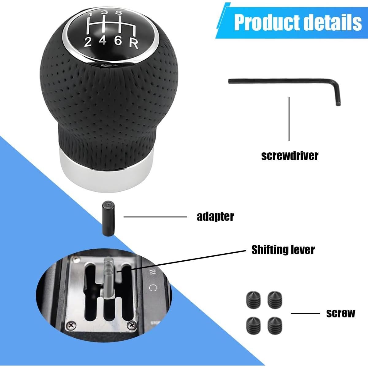 Perilla de Cambio ZIMISI 6 Velocidades Universal Auto Negro