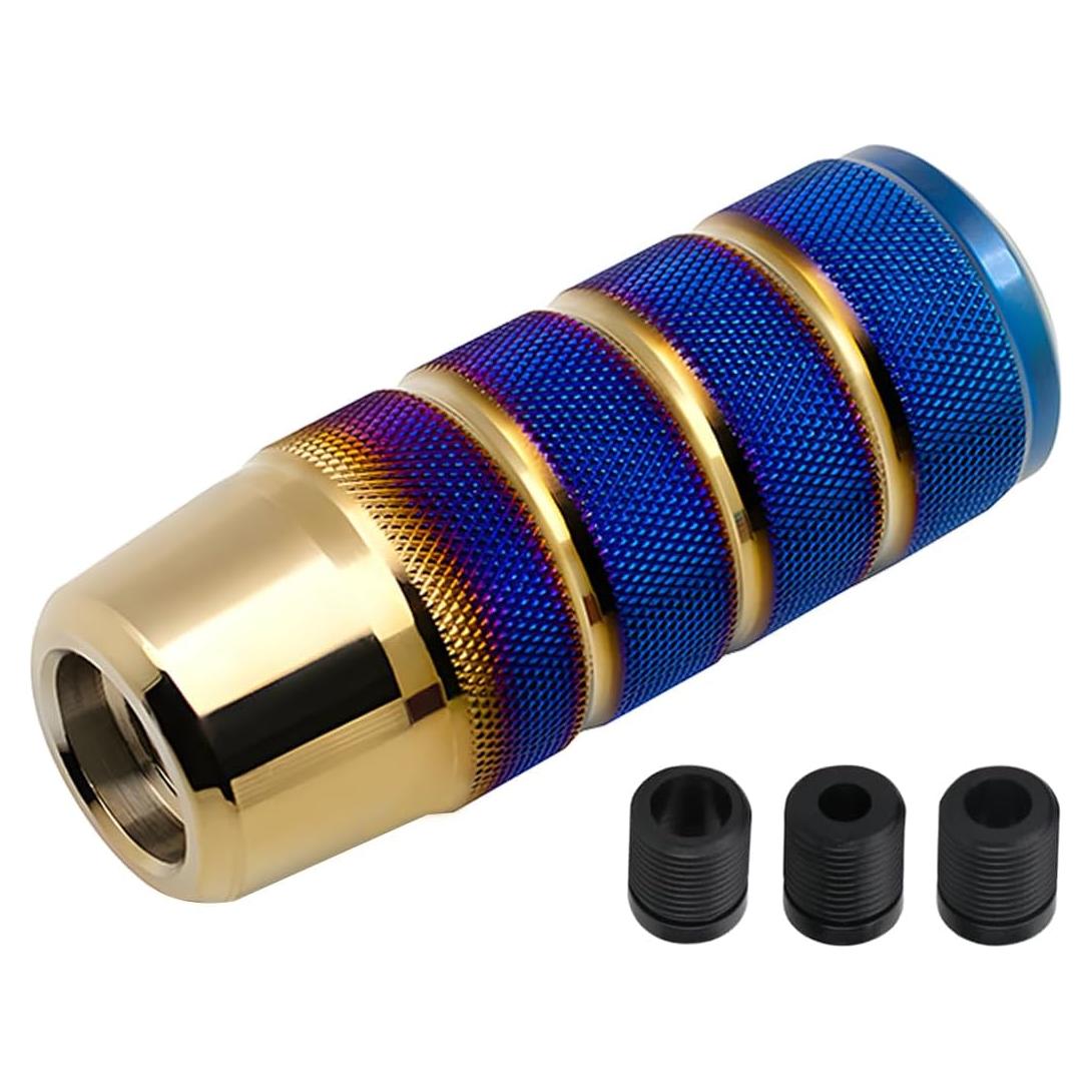 Perilla de Cambio Manual Osilly de Aluminio Azul/Dorado 9.5cm