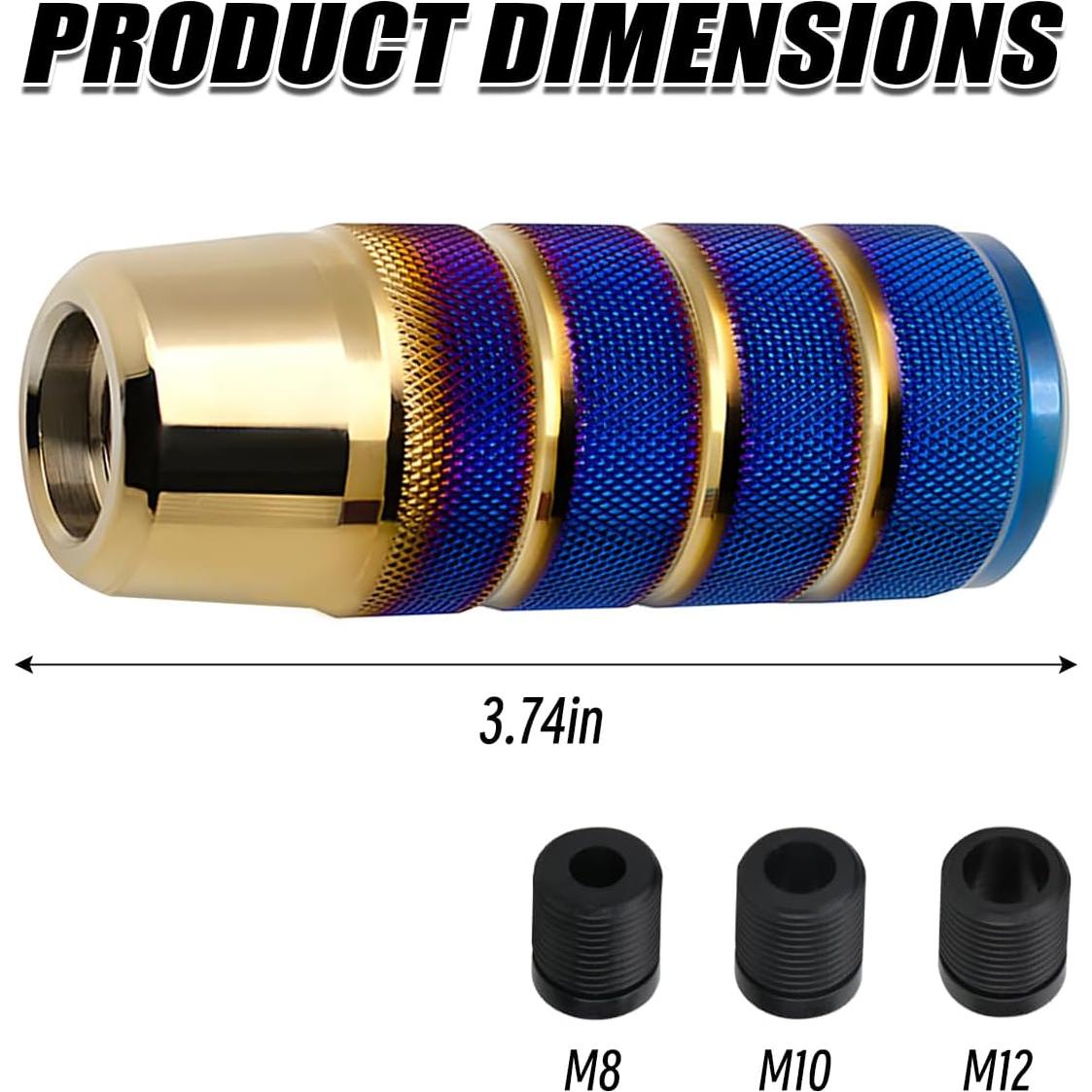 Perilla de Cambio Manual Osilly de Aluminio Azul/Dorado 9.5cm