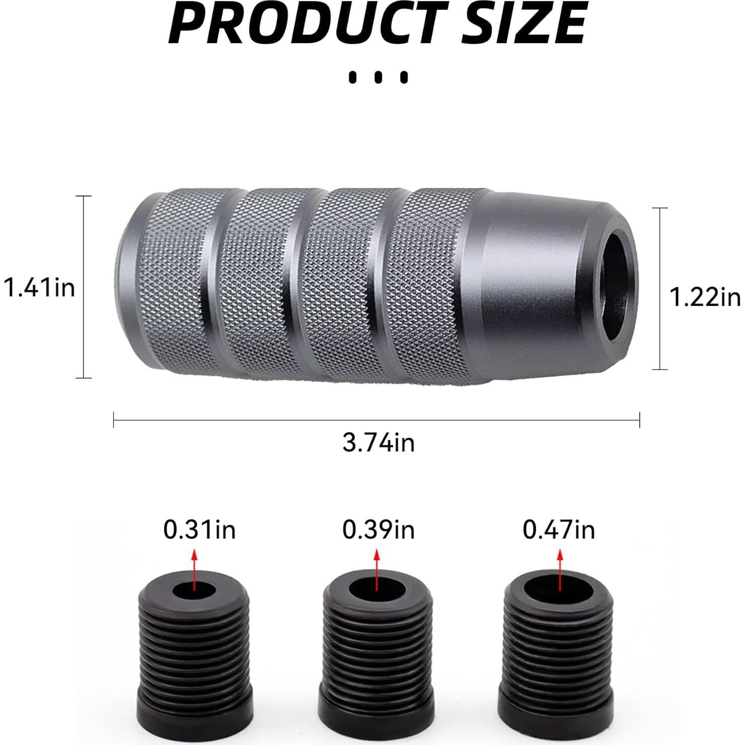 Perilla de Cambio Manual Tioollev 95mm Aluminio Gris Universal