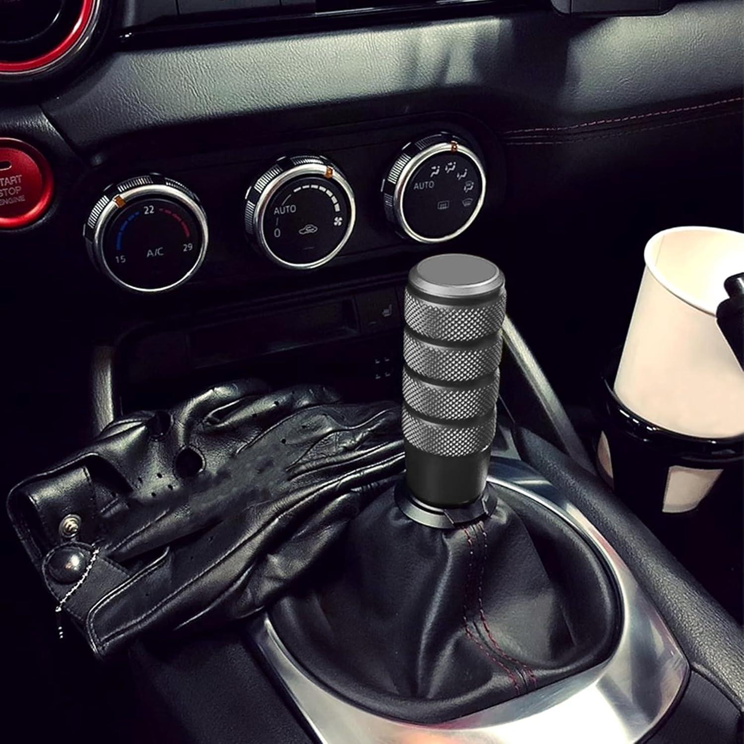 Perilla de Cambio Manual Tioollev 95mm Aluminio Gris Universal