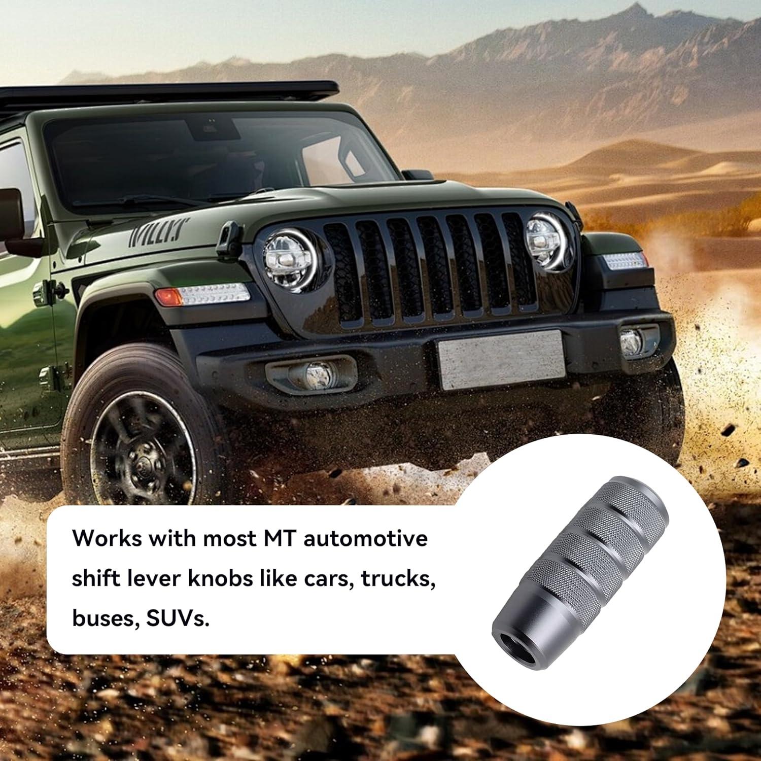 Perilla de Cambio Manual Tioollev 95mm Aluminio Gris Universal