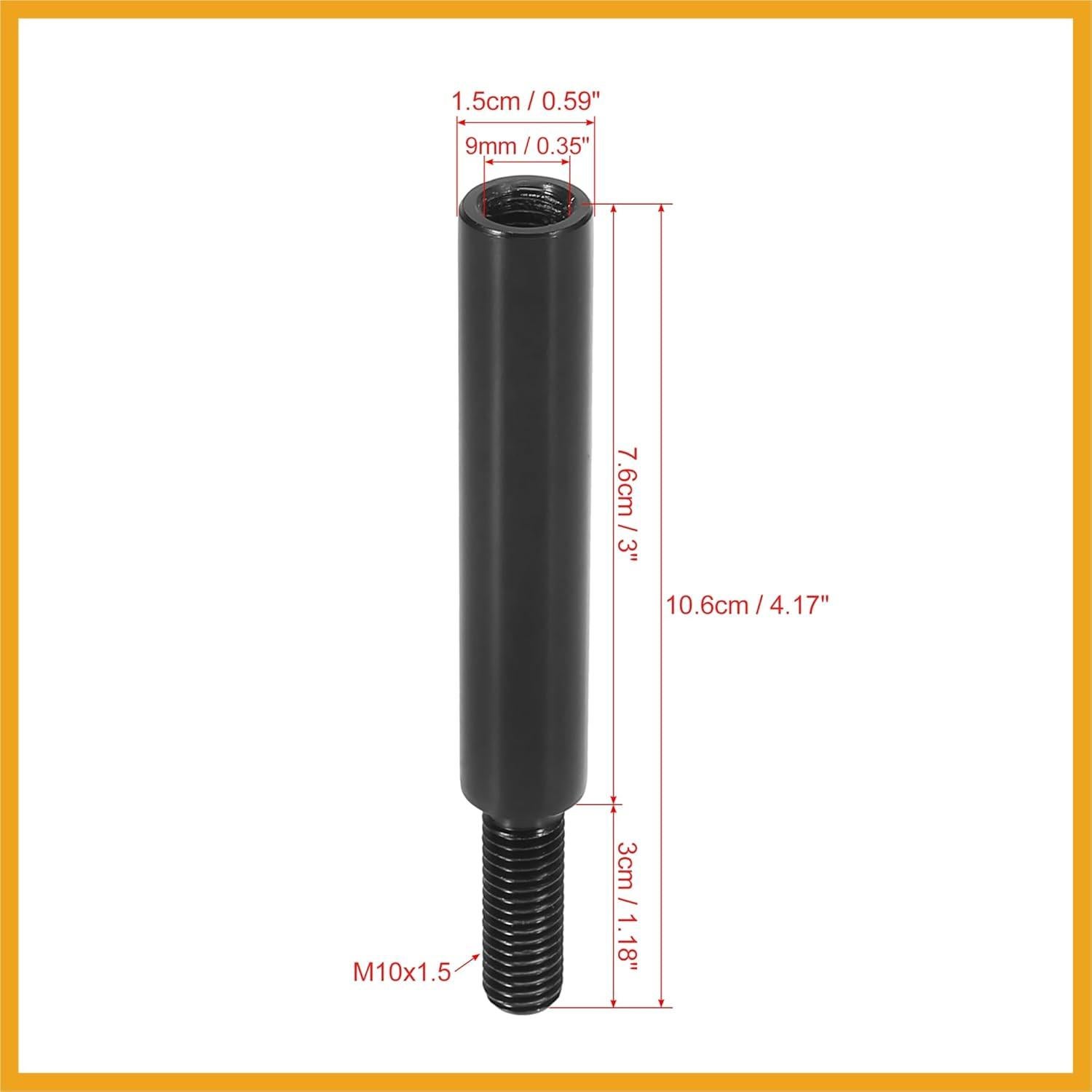 Extensor de Palanca de Cambio Partuto Negro M10x1.5 Ajustable