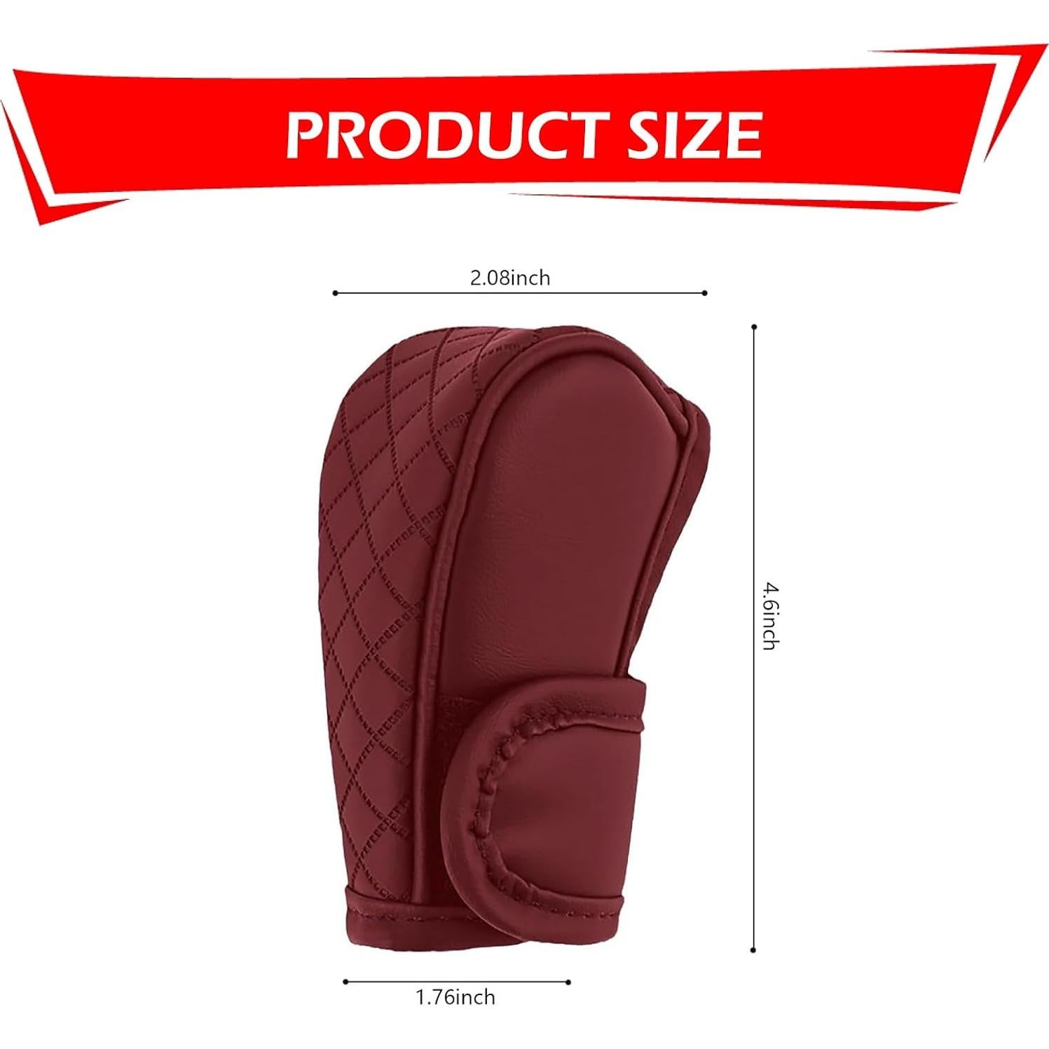 Cubierta de palanca de cambios de cuero Bawkars Rojo antideslizante