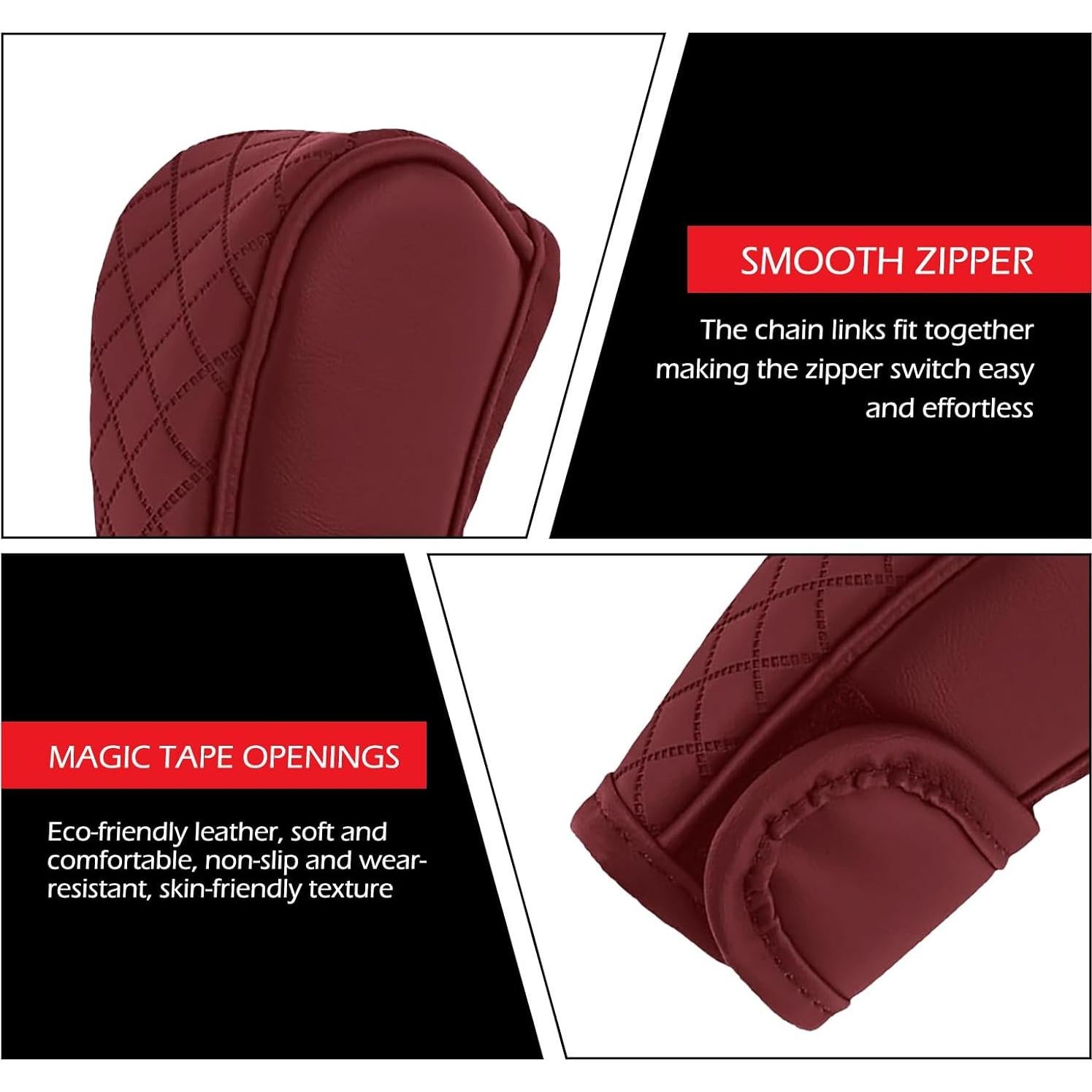 Cubierta de palanca de cambios de cuero Bawkars Rojo antideslizante