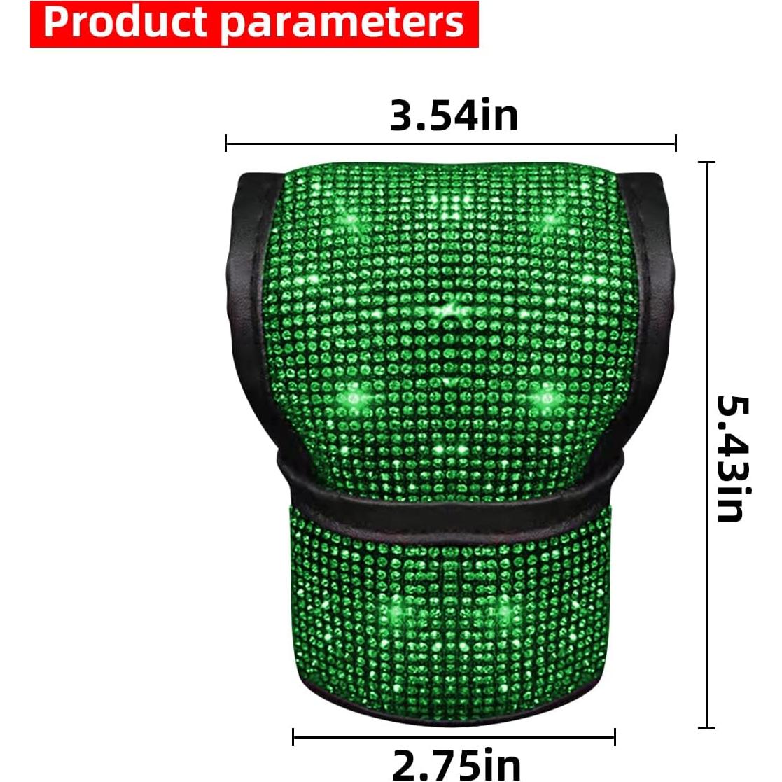 Cubierta de Pomo de Cambio Zipelo Verde con Rhinestone