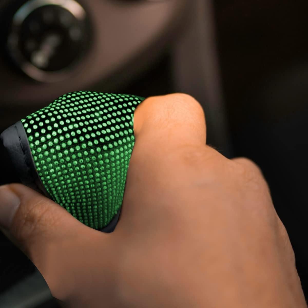 Cubierta de Pomo de Cambio Zipelo Verde con Rhinestone