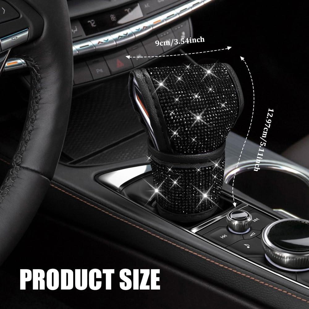 Cubierta de pomo de cambio HQRNYP Bling Negro 13x9 cm