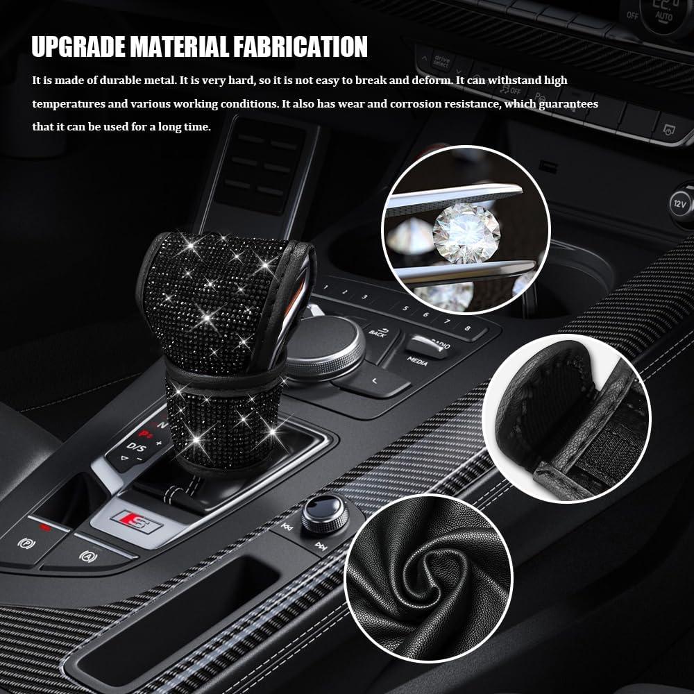 Cubierta de pomo de cambio HQRNYP Bling Negro 13x9 cm