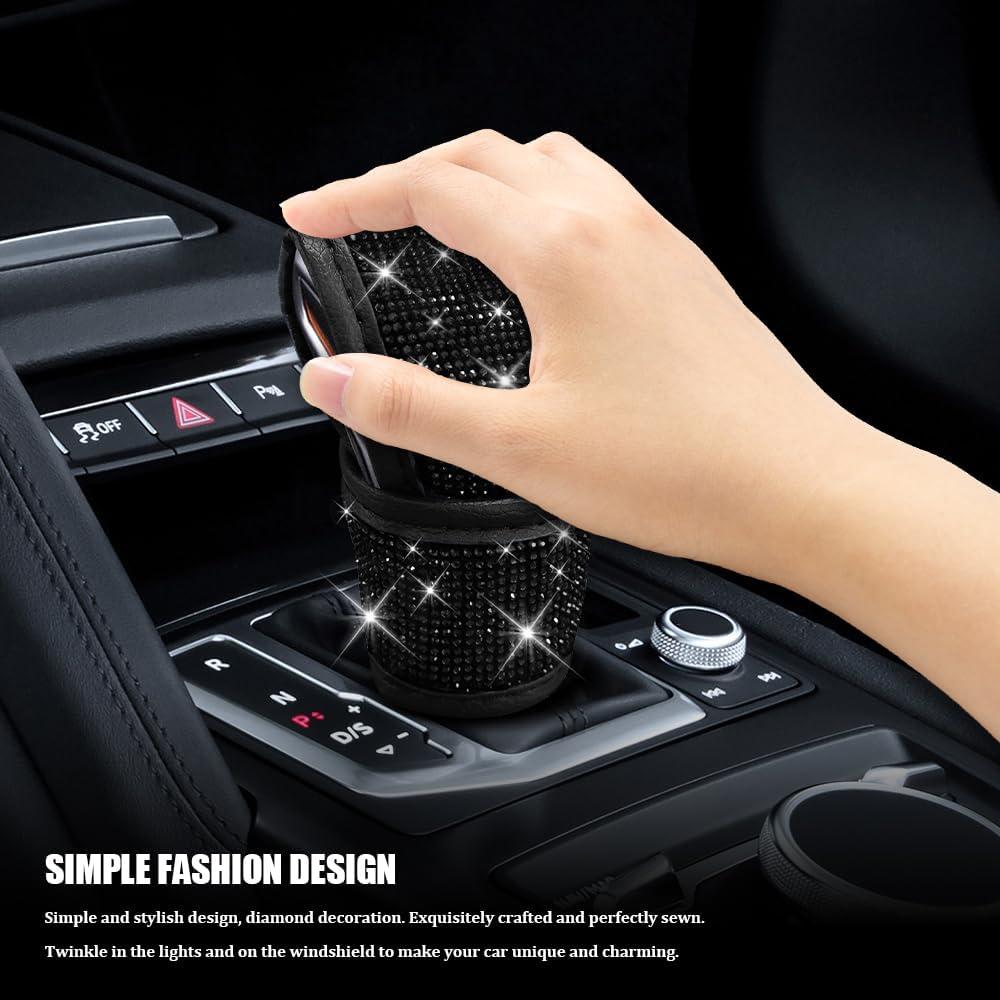 Cubierta de pomo de cambio HQRNYP Bling Negro 13x9 cm