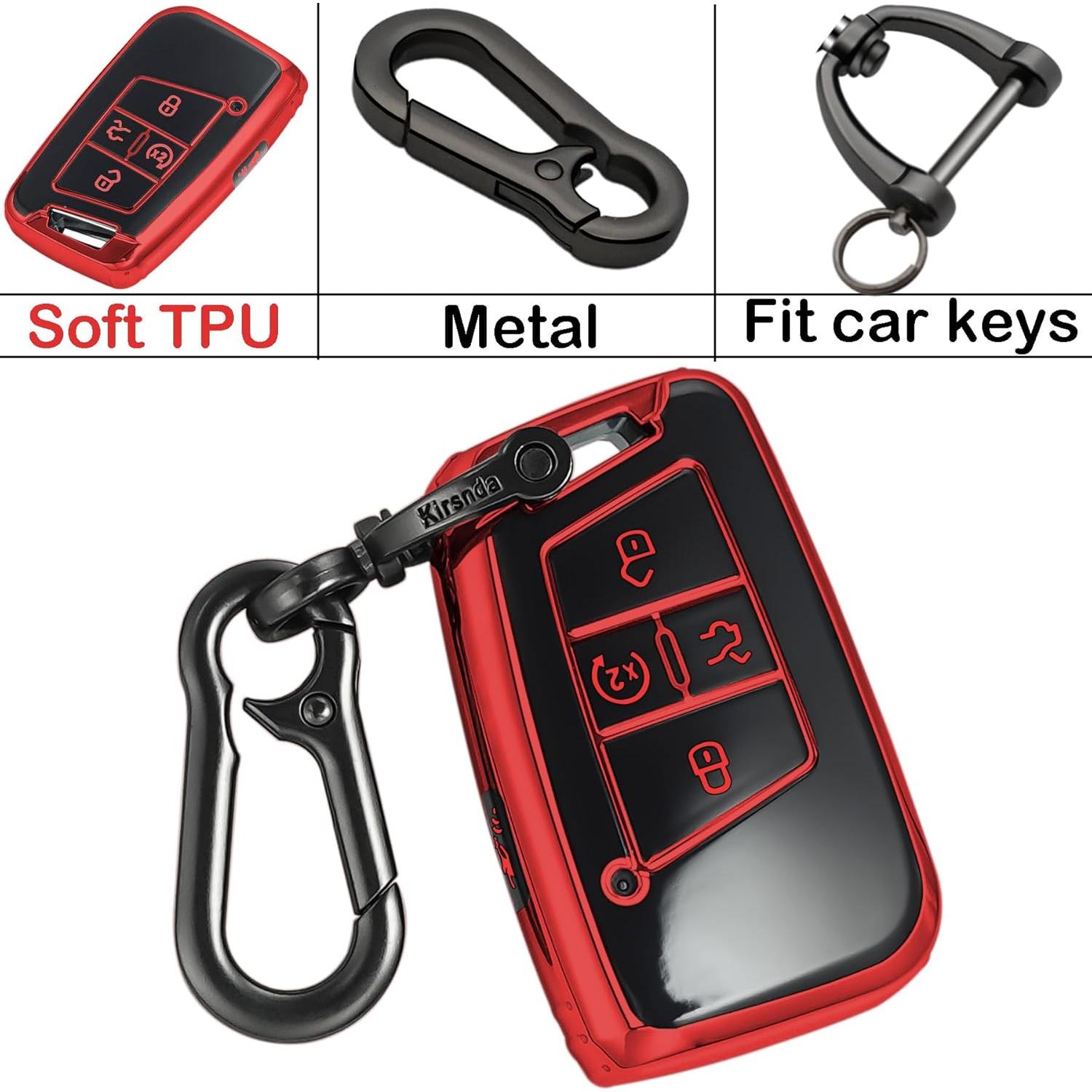 Funda de Llave Volkswagen Kirsnda Rojo TPU 5 Botones