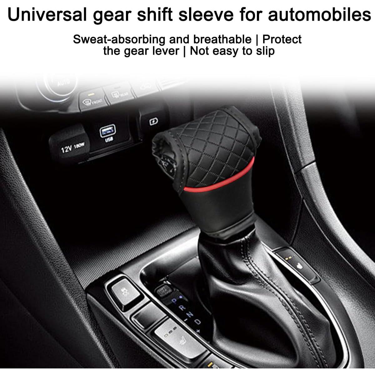 Cubierta de Pomo de Cambio KHGUZ de Cuero Antideslizante