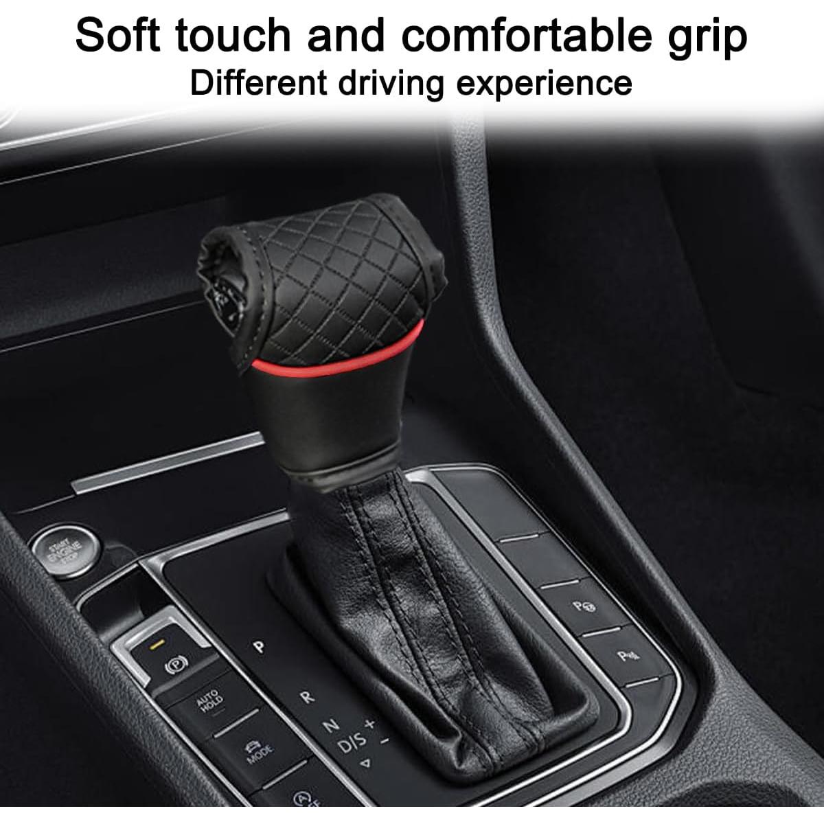 Cubierta de Pomo de Cambio KHGUZ de Cuero Antideslizante