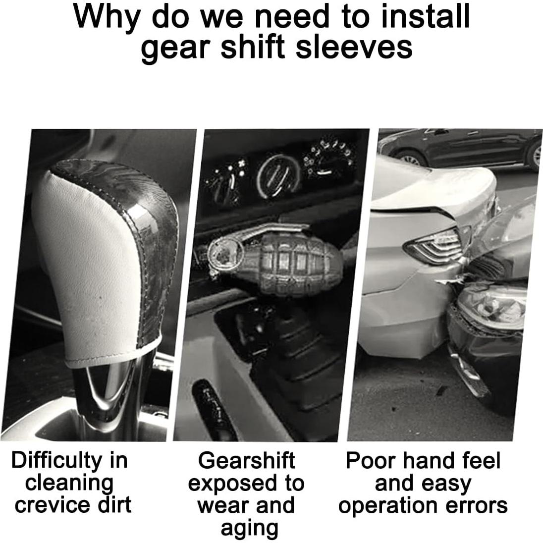 Cubierta de Pomo de Cambio KHGUZ de Cuero Antideslizante