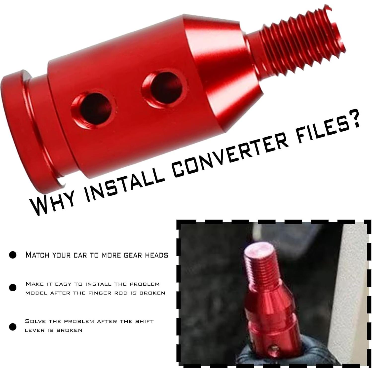 Adaptador de Perilla de Cambio Luminuti Aluminio Rojo 5.49cm