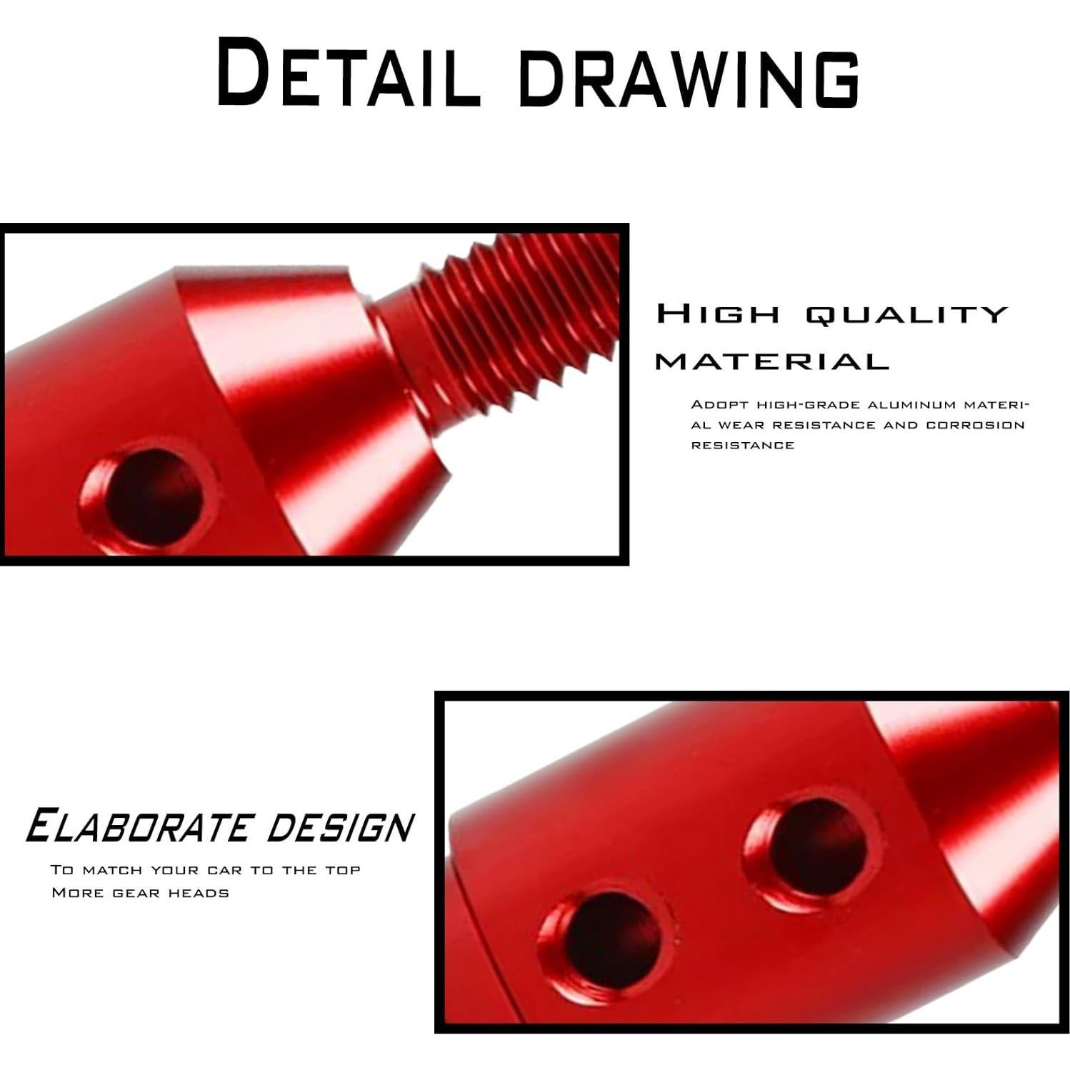 Adaptador de Perilla de Cambio Luminuti Aluminio Rojo 5.49cm