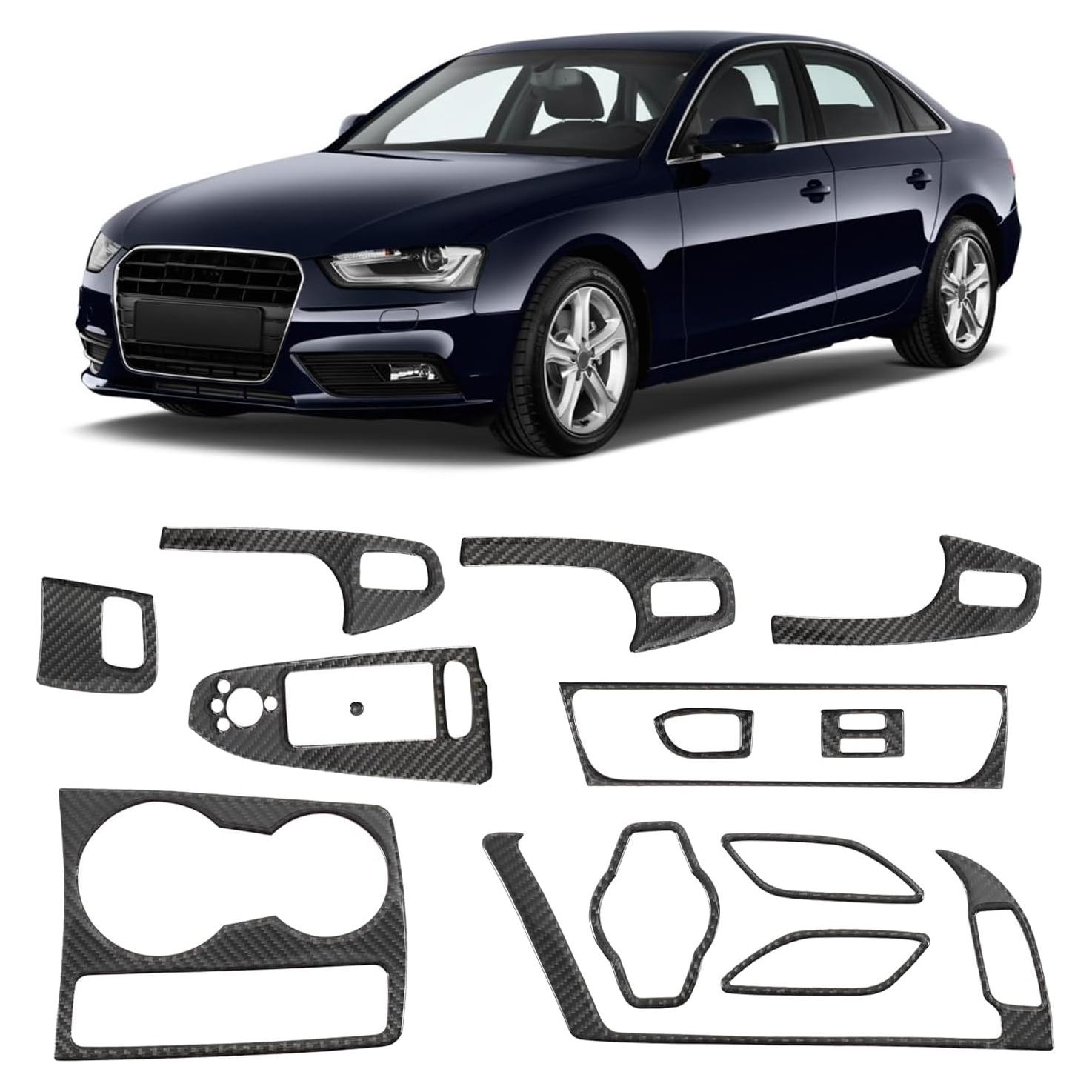Kit de Recubrimiento Interior de Fibra de Carbono Fancemot 13PCS Audi A4 2009-2016