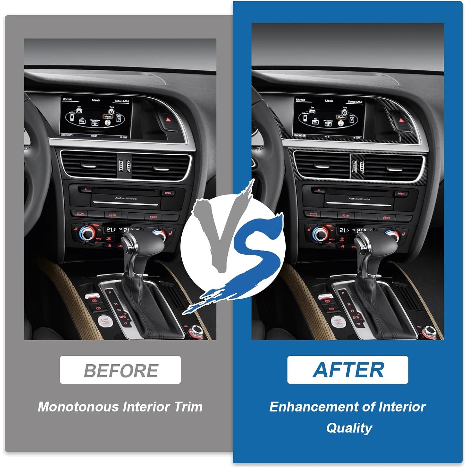 Kit de Recubrimiento Interior de Fibra de Carbono Fancemot 13PCS Audi A4 2009-2016