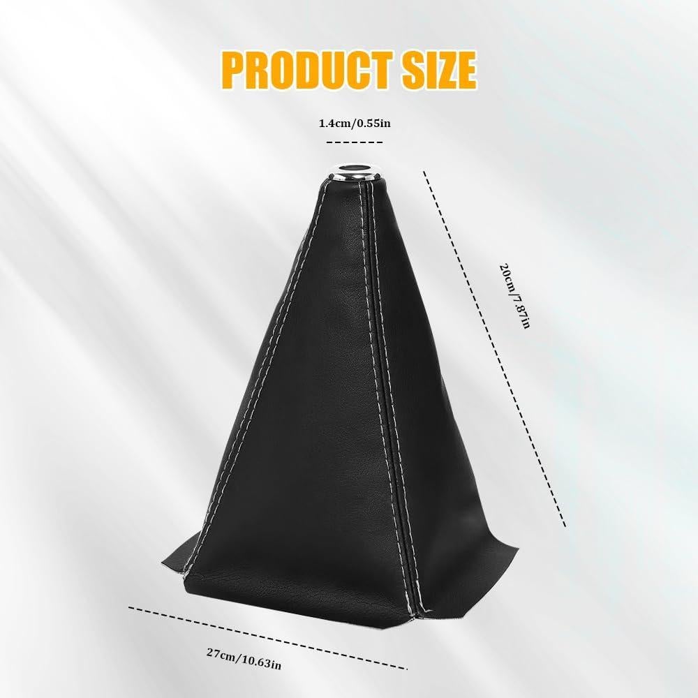 Cubierta de Polvo para Perilla de Cambio Tecledsn - Cuero Negro Blanco