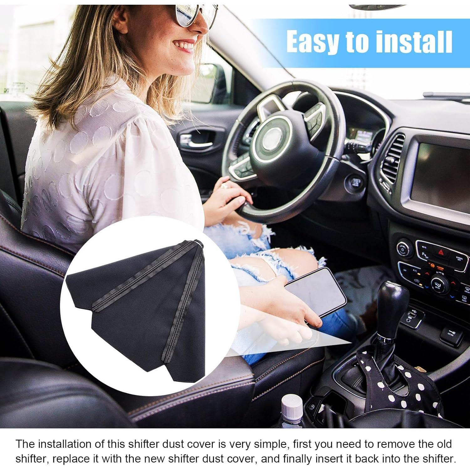 Cubierta de Polvo para Botón de Cambio de Marchas Sylvil - Cuero PU Negro y Rojo