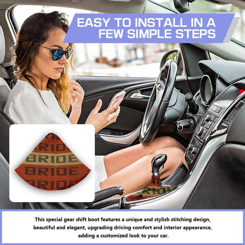 Cubierta de Polvo para Palanca de Cambio QZTYTY Amarillo/Naranja