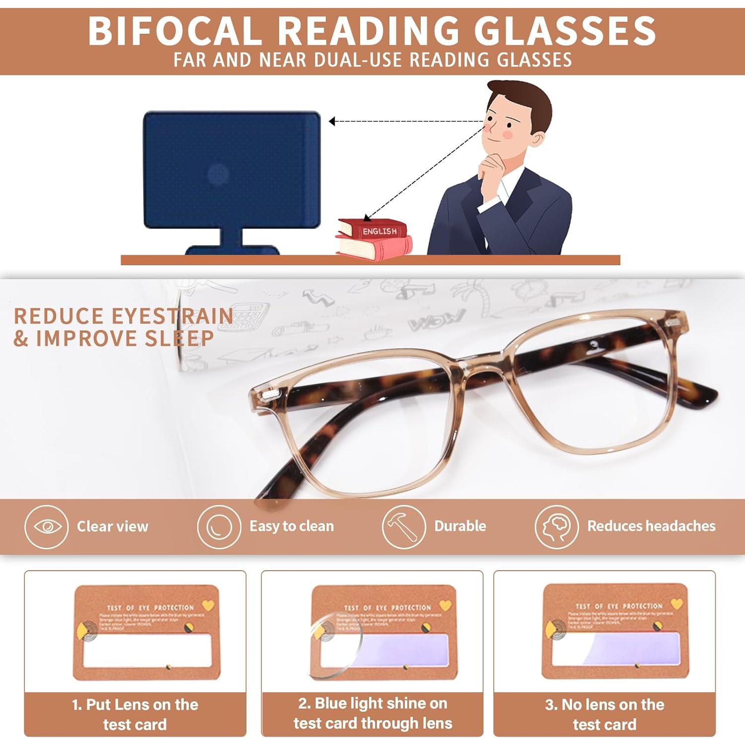 Gafas Bifocales OPTOFENDY 2.5x con Bloqueo Luz Azul