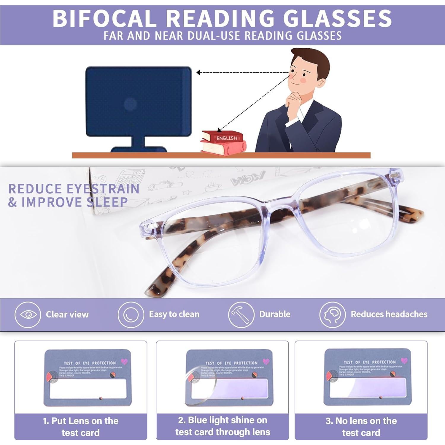 Gafas Bifocales OPTOFENDY 2.0x con Bloqueo Luz Azul