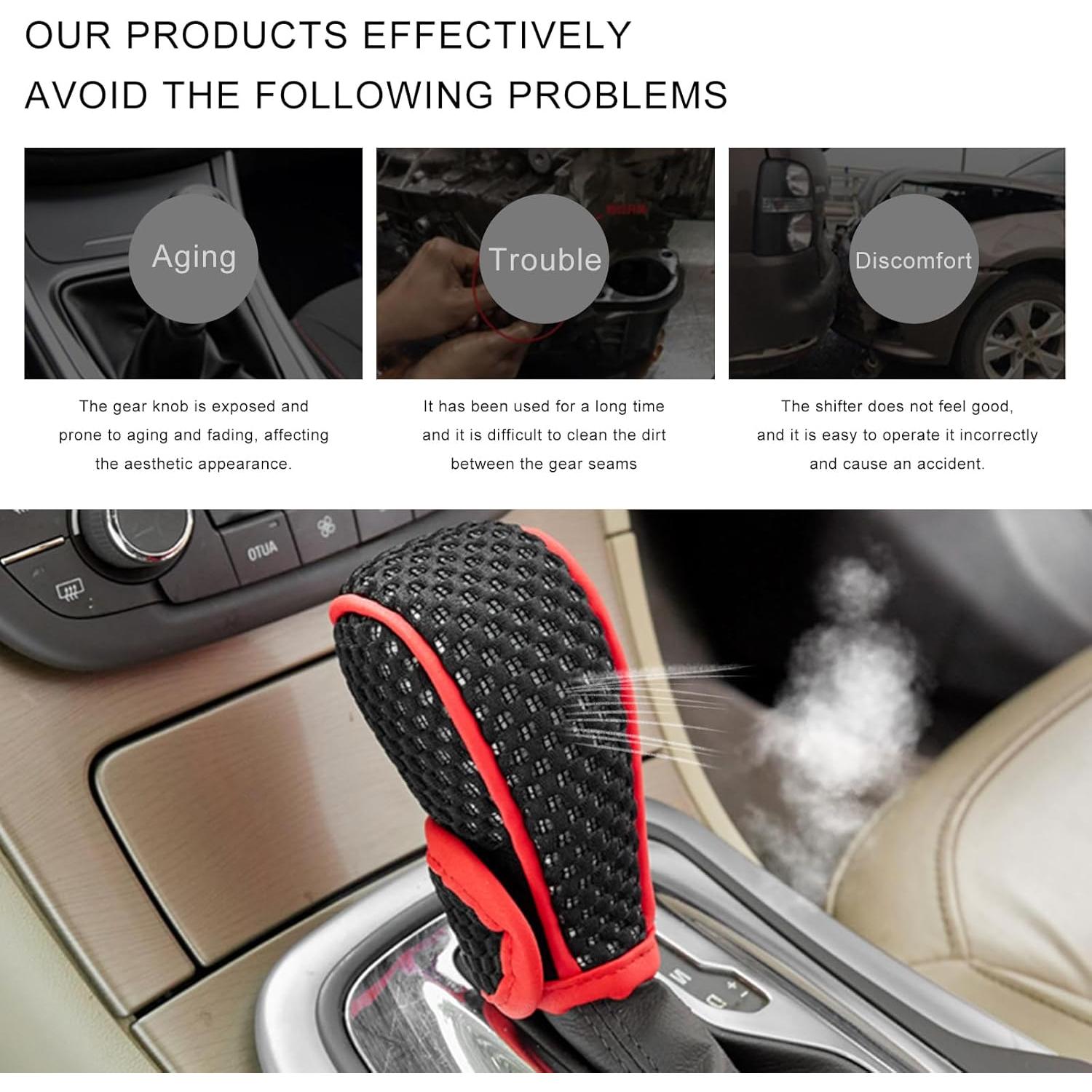 Cubierta de Pomo de Cambio FSTURIOS Negro y Rojo Antideslizante