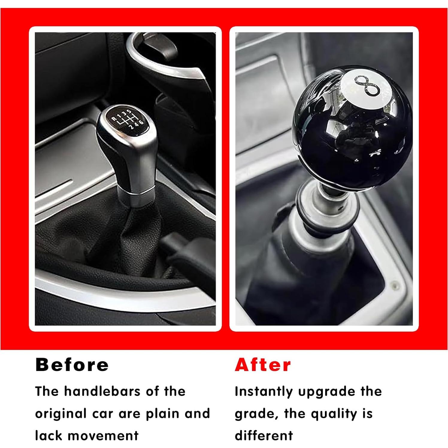 Perilla de Cambio Manual ijuicy Bola Negra 8 con Adaptadores