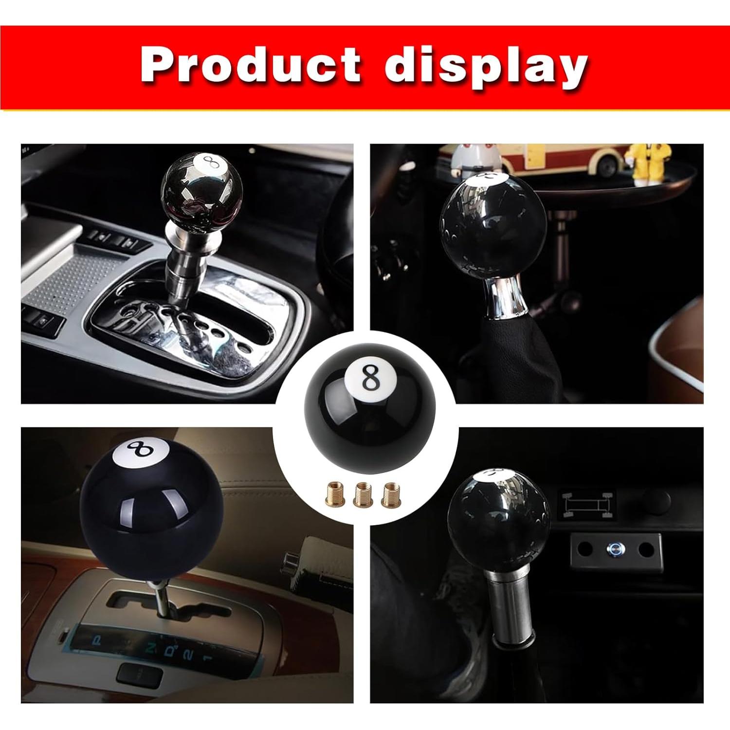 Perilla de Cambio Manual ijuicy Bola Negra 8 con Adaptadores