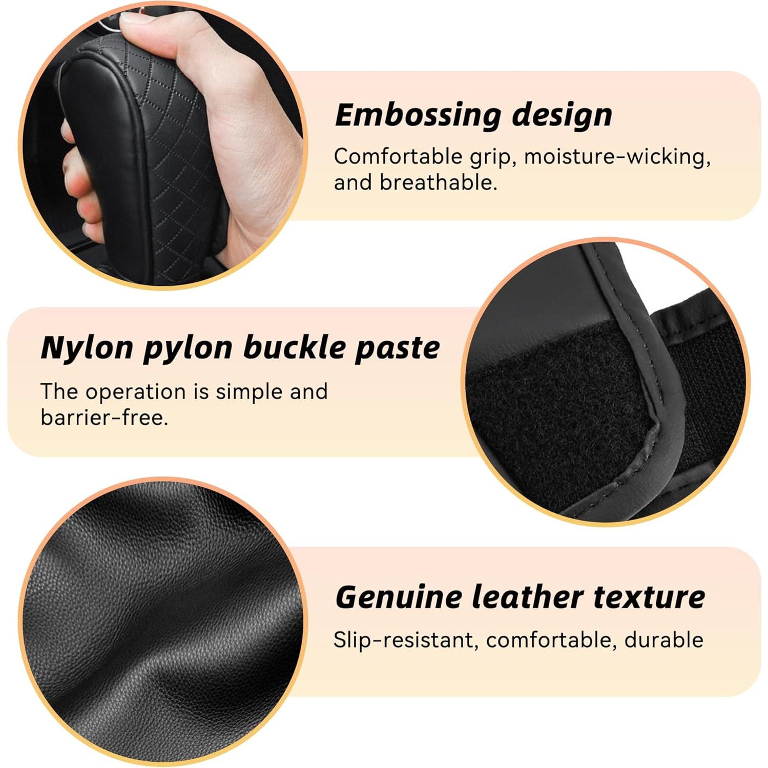 Cubierta de Palanca de Cambios de Coche Lonuxi - Cuero Negro