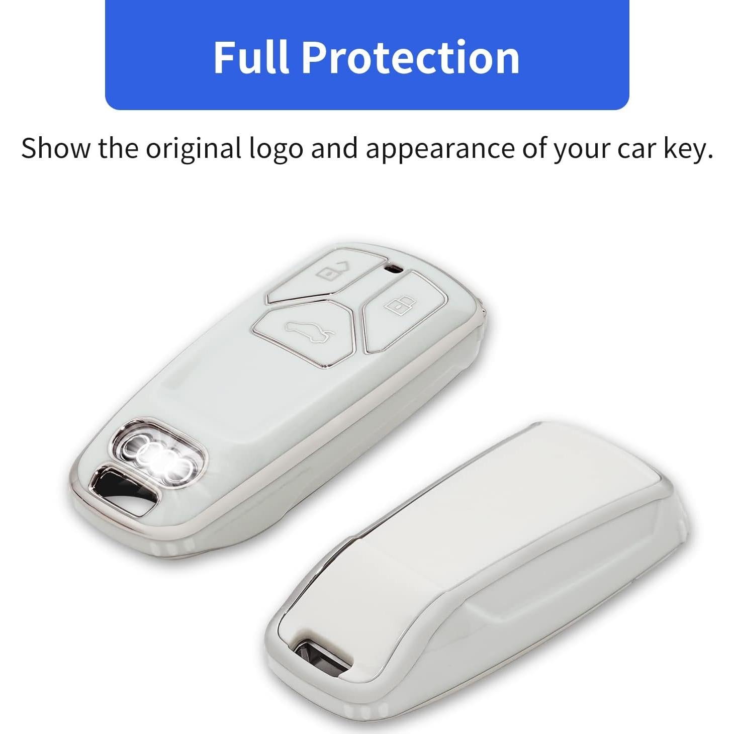 Funda de Llave Audi OFFCURVE TPU Blanco A3 A4 A5 A6 Q5 Q7