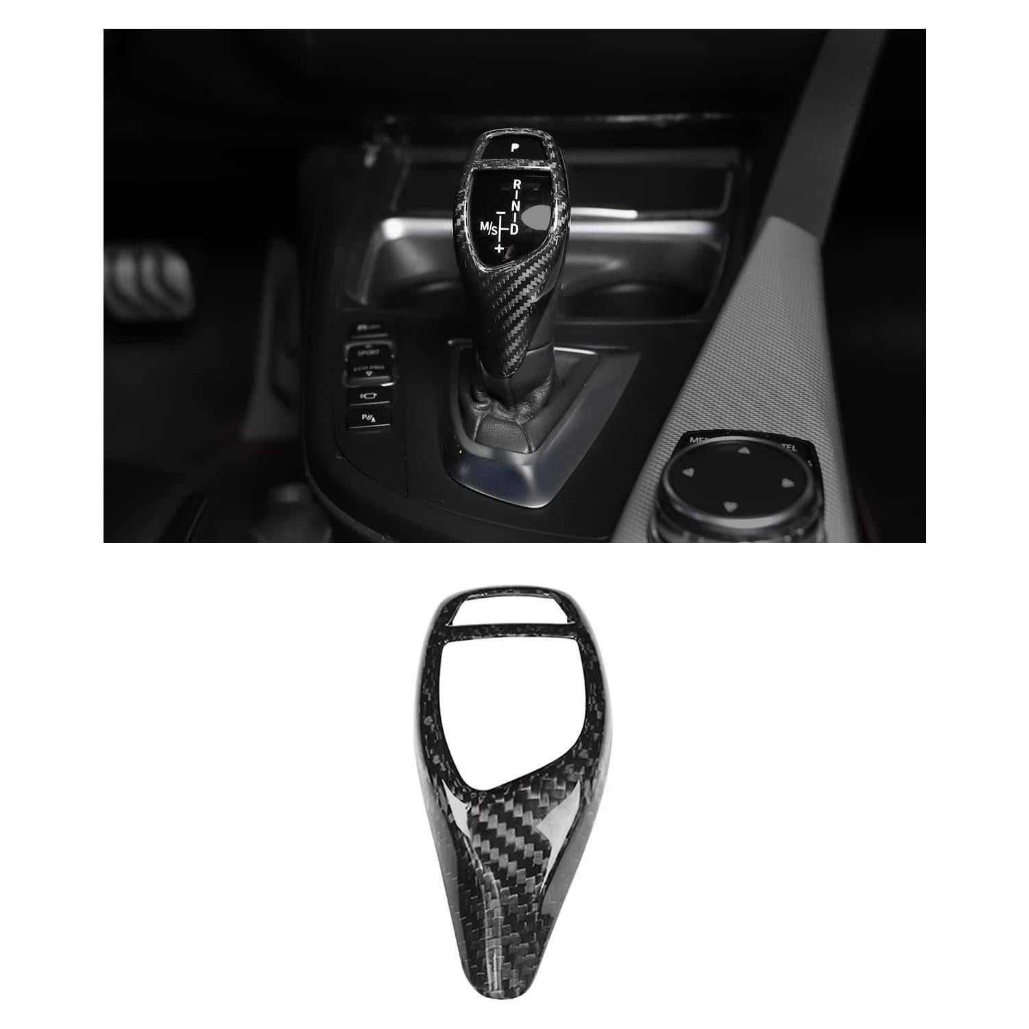 Cubierta de Pomo de Cambio SHSBSCAR Fibra de Carbono para BMW