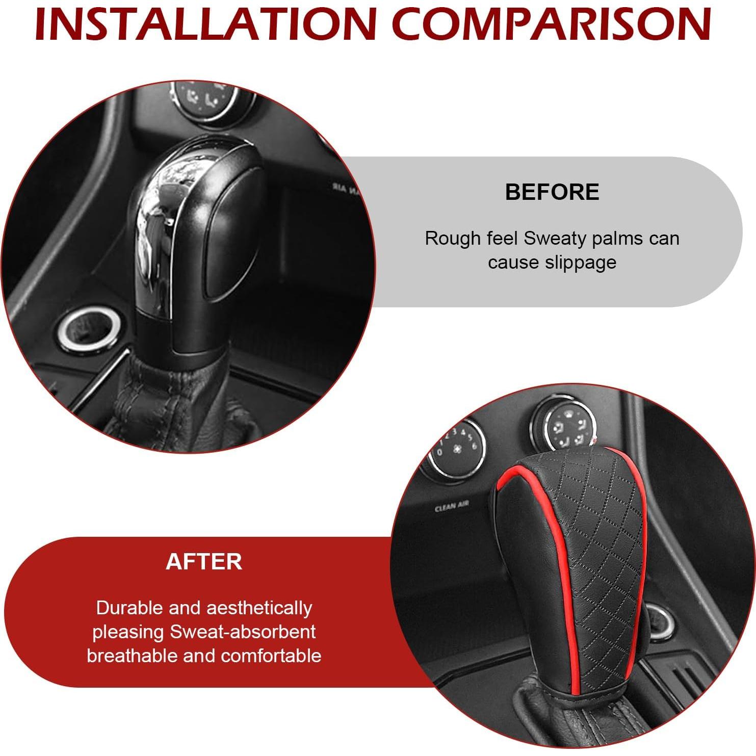 Cubierta de Cambio de Marchas MLY de Cuero Antideslizante Negro