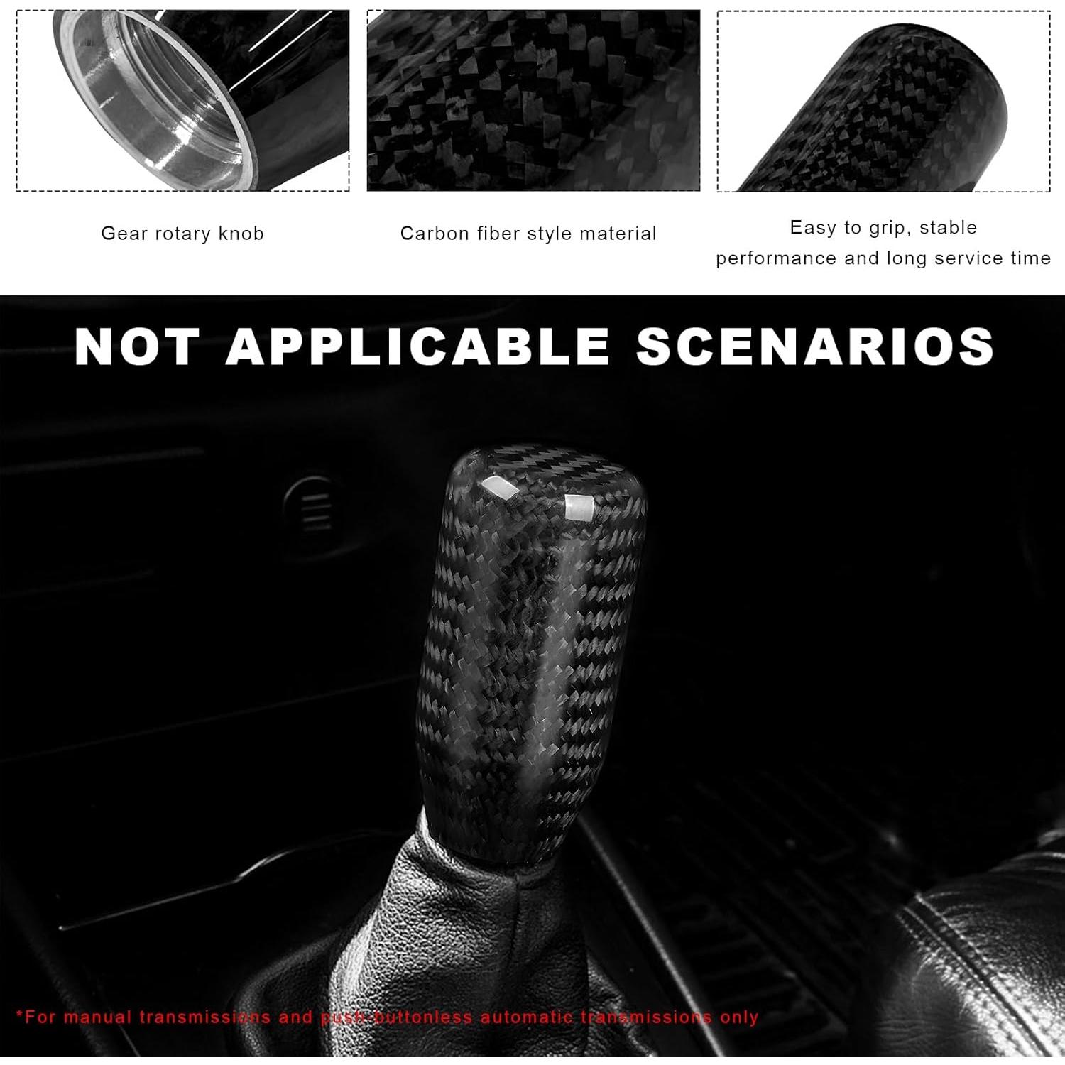 Perilla de Cambio ZNDAW Fibra de Carbono Universal con Adaptadores