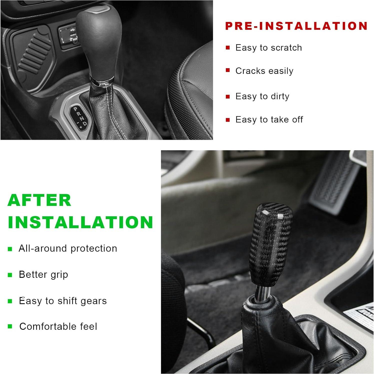 Perilla de Cambio ZNDAW Fibra de Carbono Universal con Adaptadores