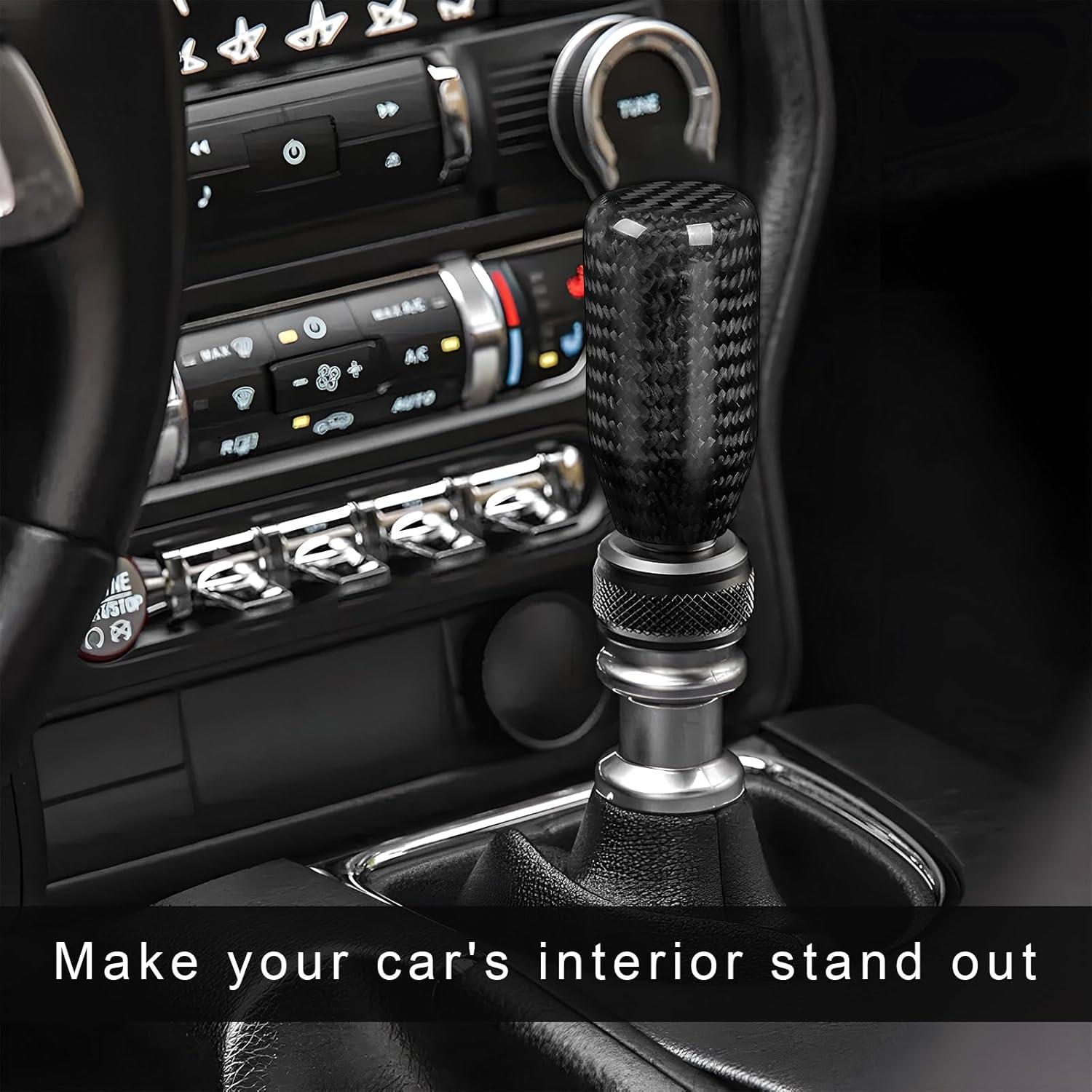 Perilla de Cambio ZNDAW Fibra de Carbono Universal con Adaptadores