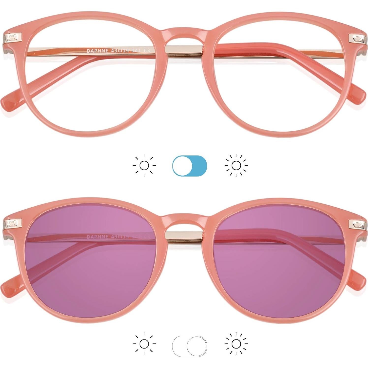 Gafas YEIN fotocromáticas rosas anti-fatiga ocular