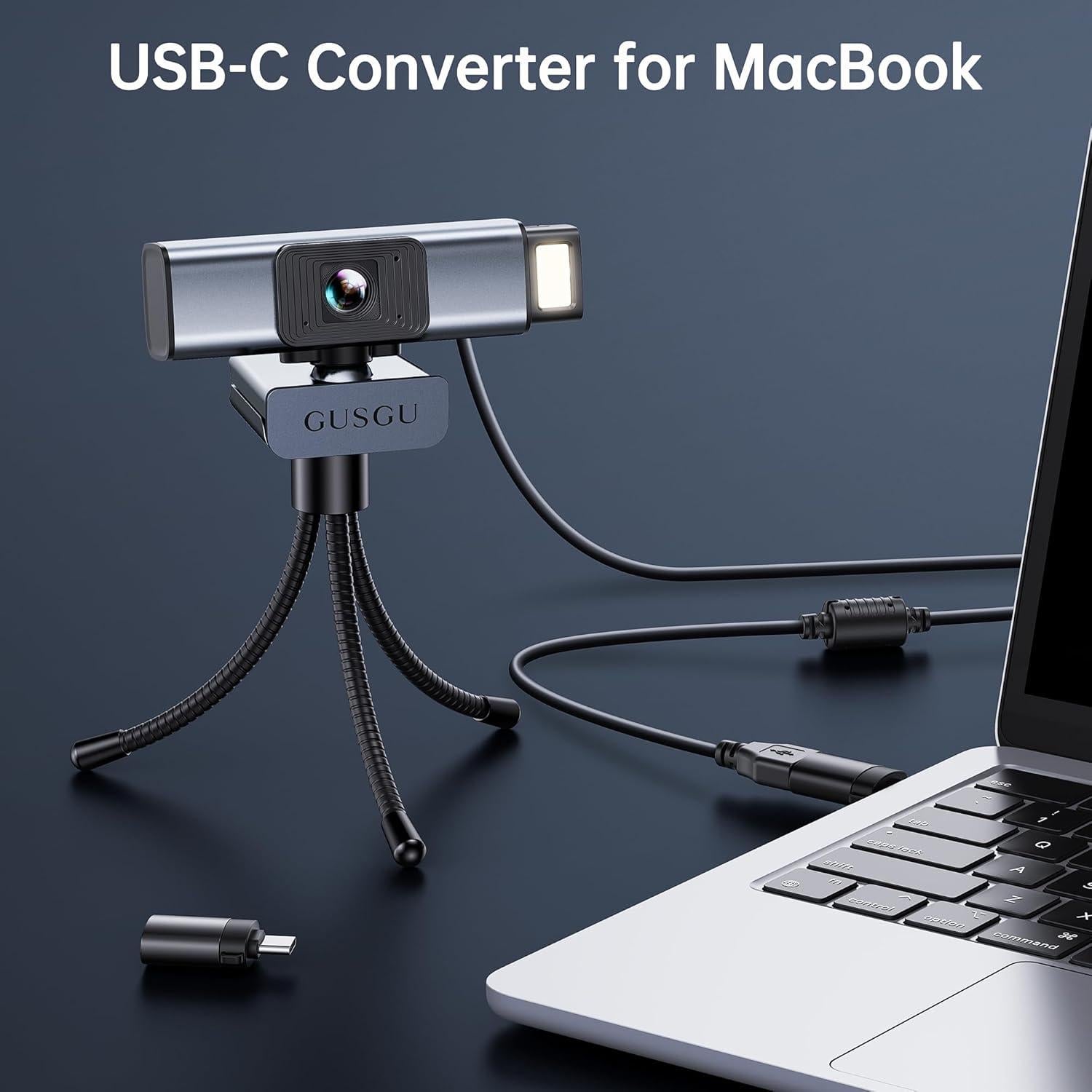 Cámara Web GUSGU G940 2K Quad HD con Micrófono y Privacidad