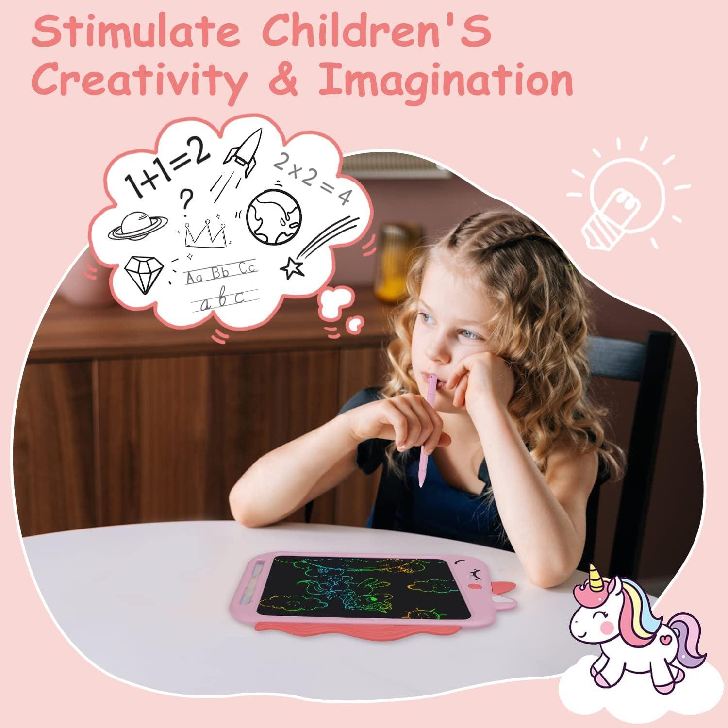 Tableta de Escritura LCD Fullware 10 Pulgadas Unicornio Rosa