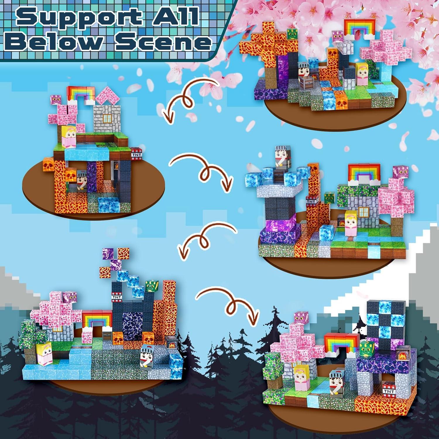 Bloques Magnéticos GraceDuck 150 PCS Castillo Bosque Oscuro