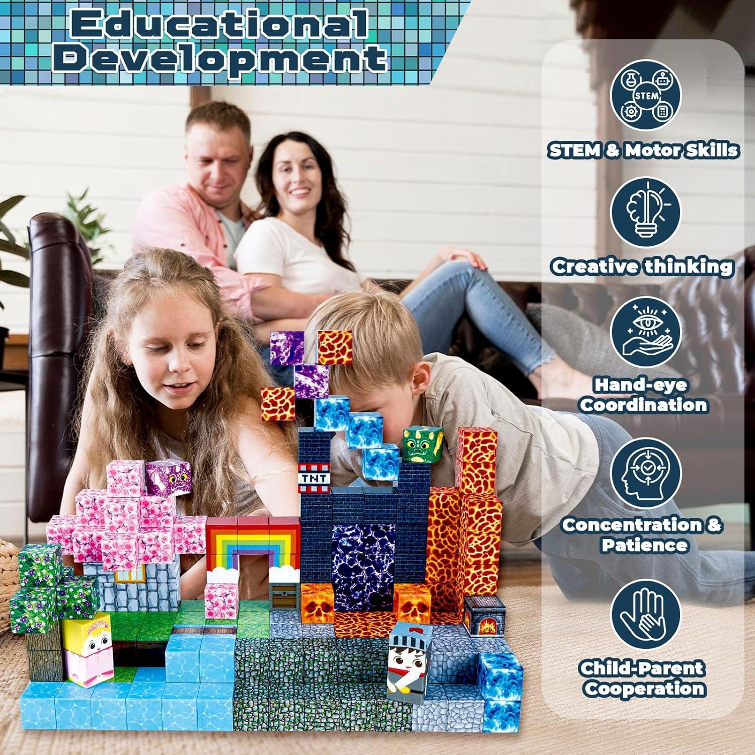 Bloques Magnéticos GraceDuck 150 PCS Castillo Bosque Oscuro