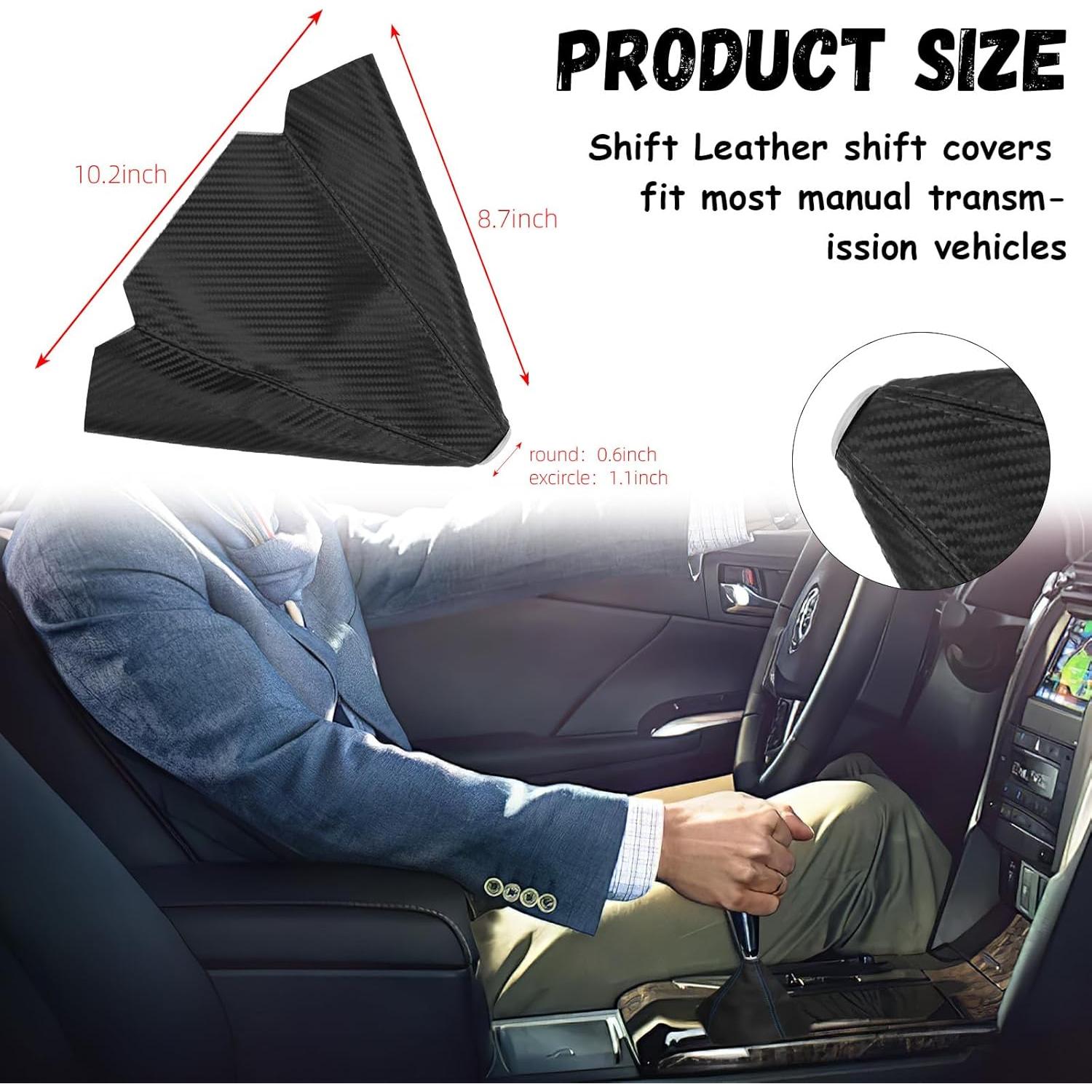 Cubierta de Cambio de Marchas Hbxdeco de Cuero PU Negra